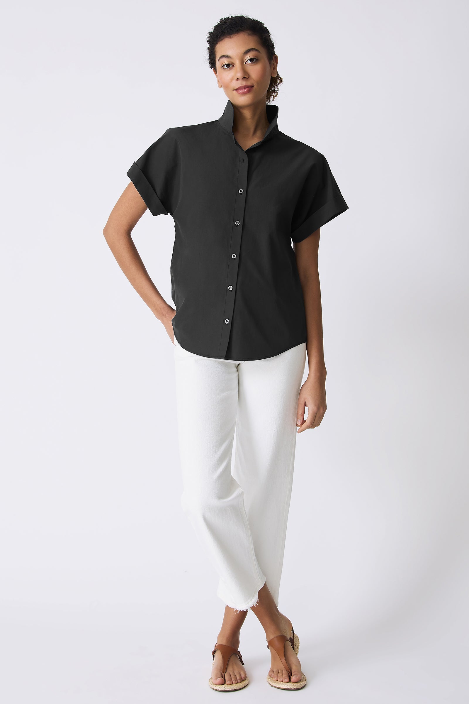 Kal Rieman Ali Kimono in Black on model full front view