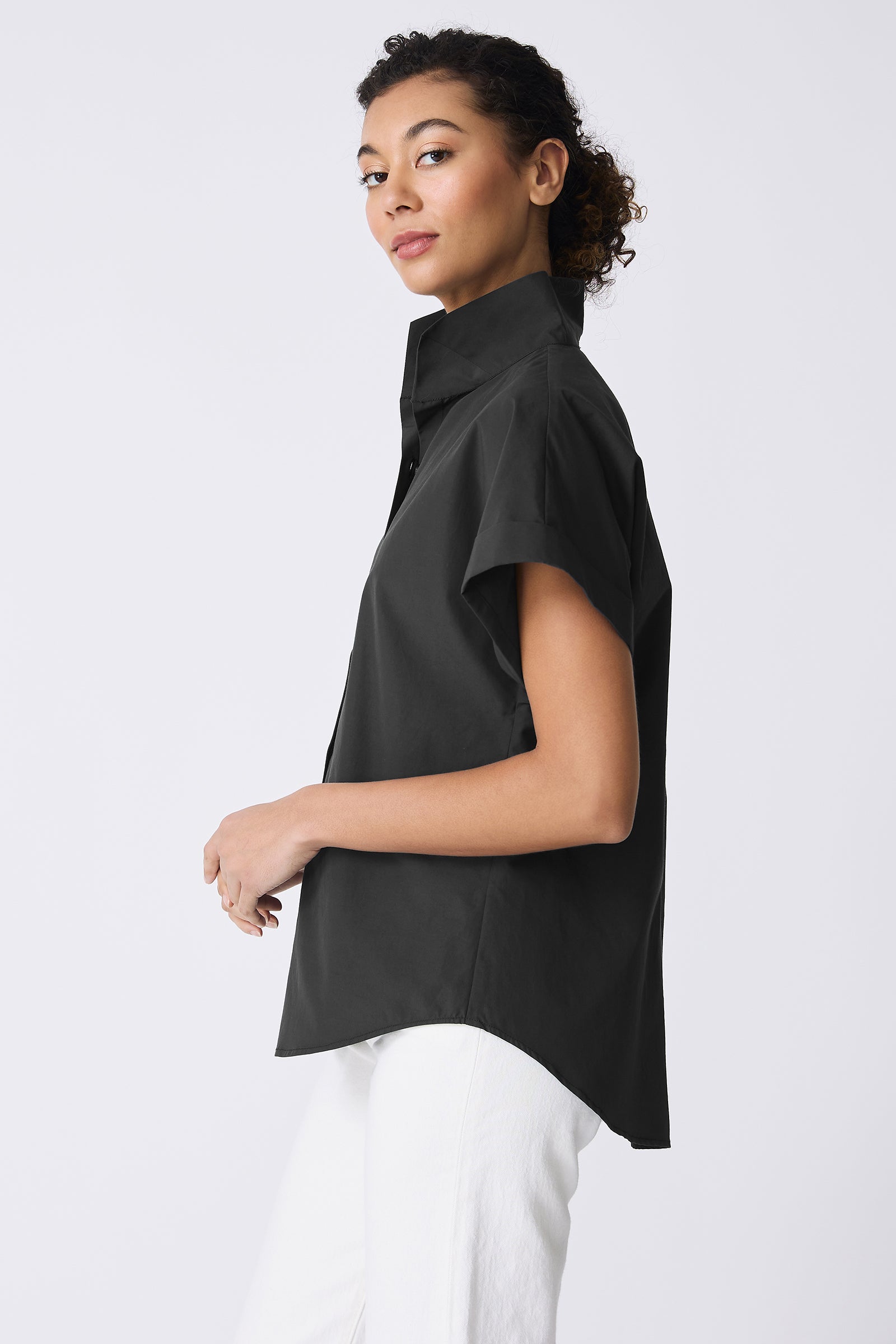 Kal Rieman Ali Kimono in Black on model side view