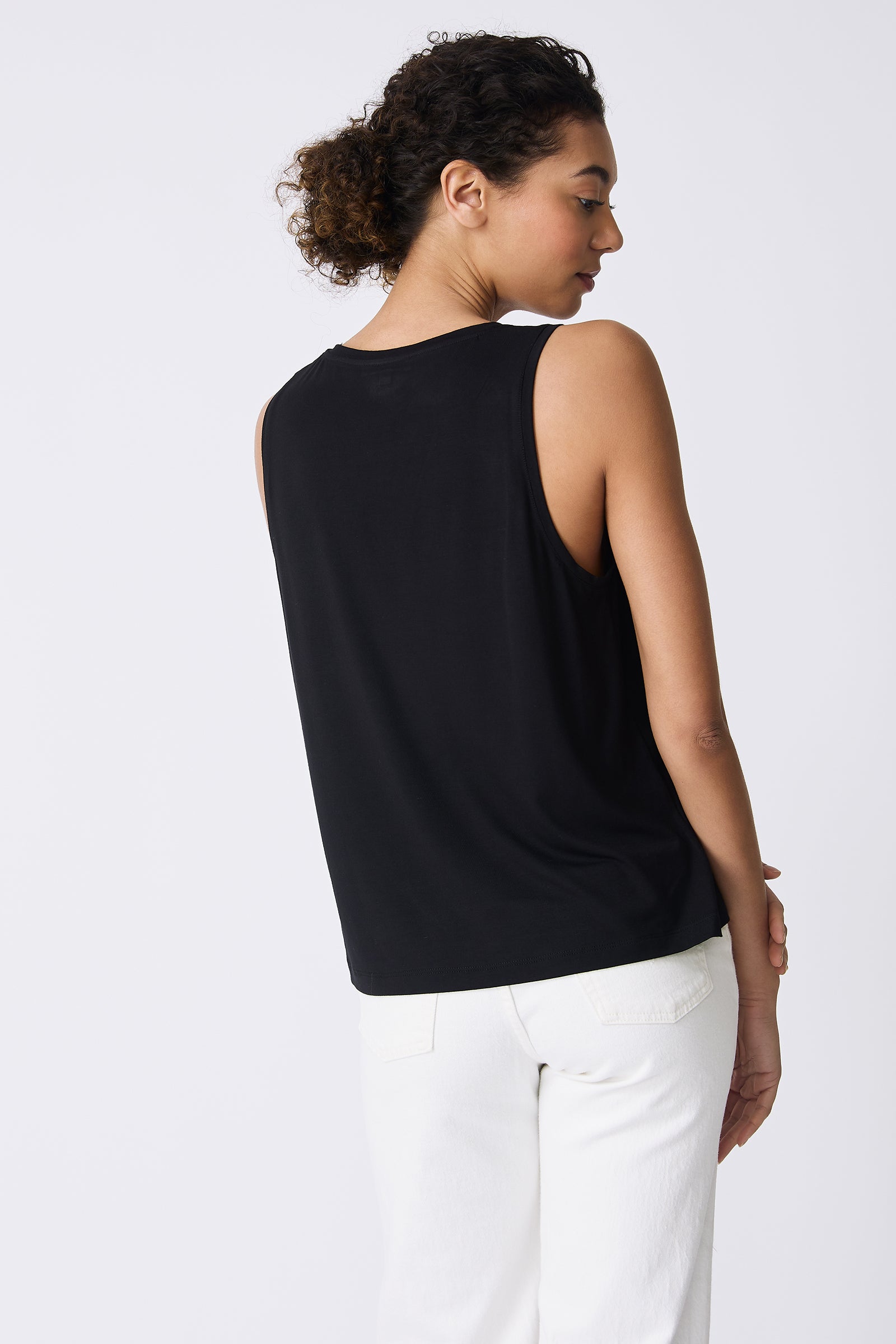 Kal Rieman Alina Tank in Black on model back view