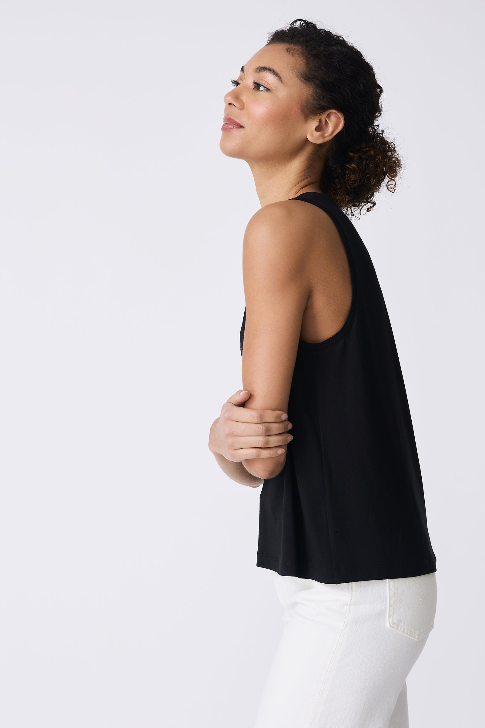 Kal Rieman Alina Tank in Black on model side view