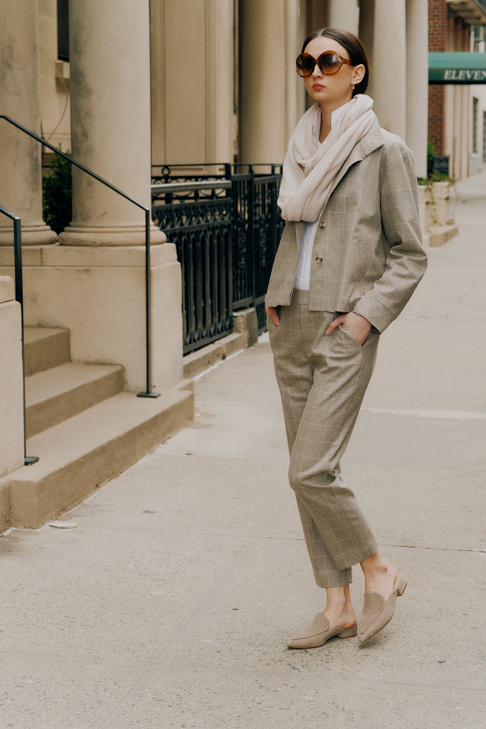 Kal Rieman Ashton Jacket in windowpane on model look book image