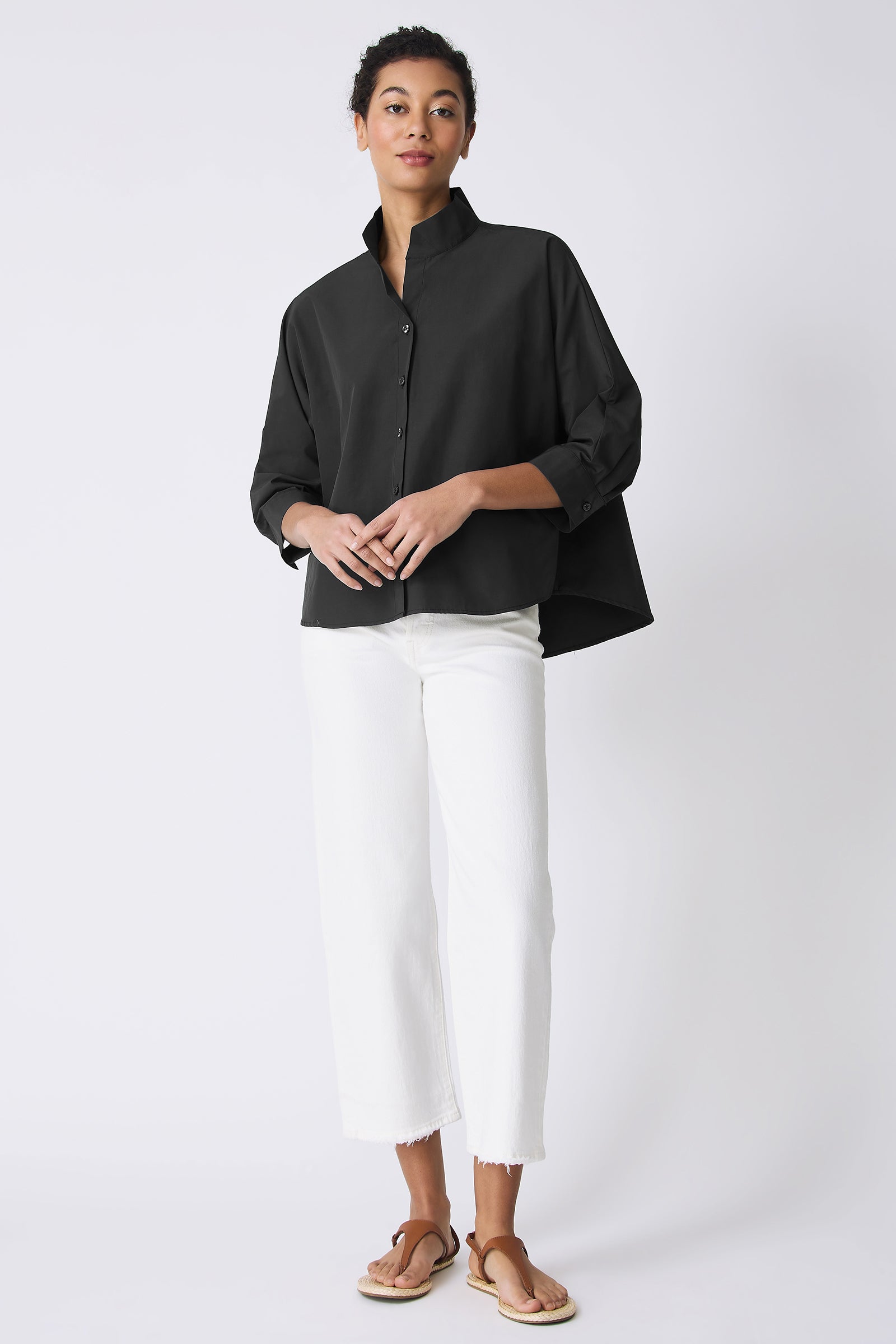 Kal Rieman Avi Shirt in Black on model full front view