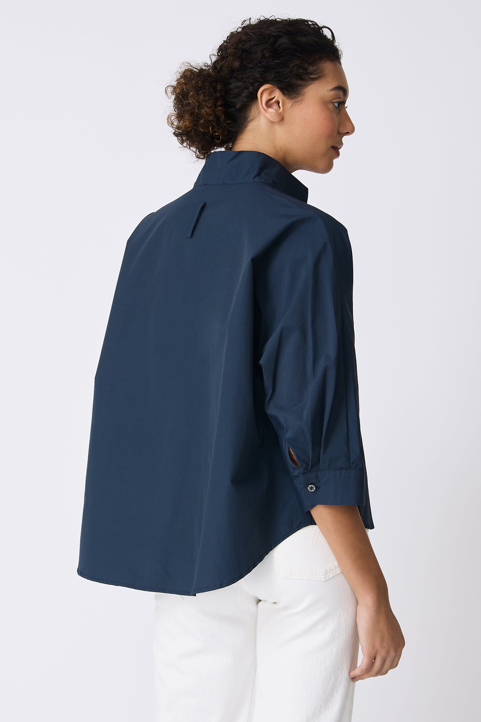 Kal Rieman Avi Shirt in Summer Navy on model full front view