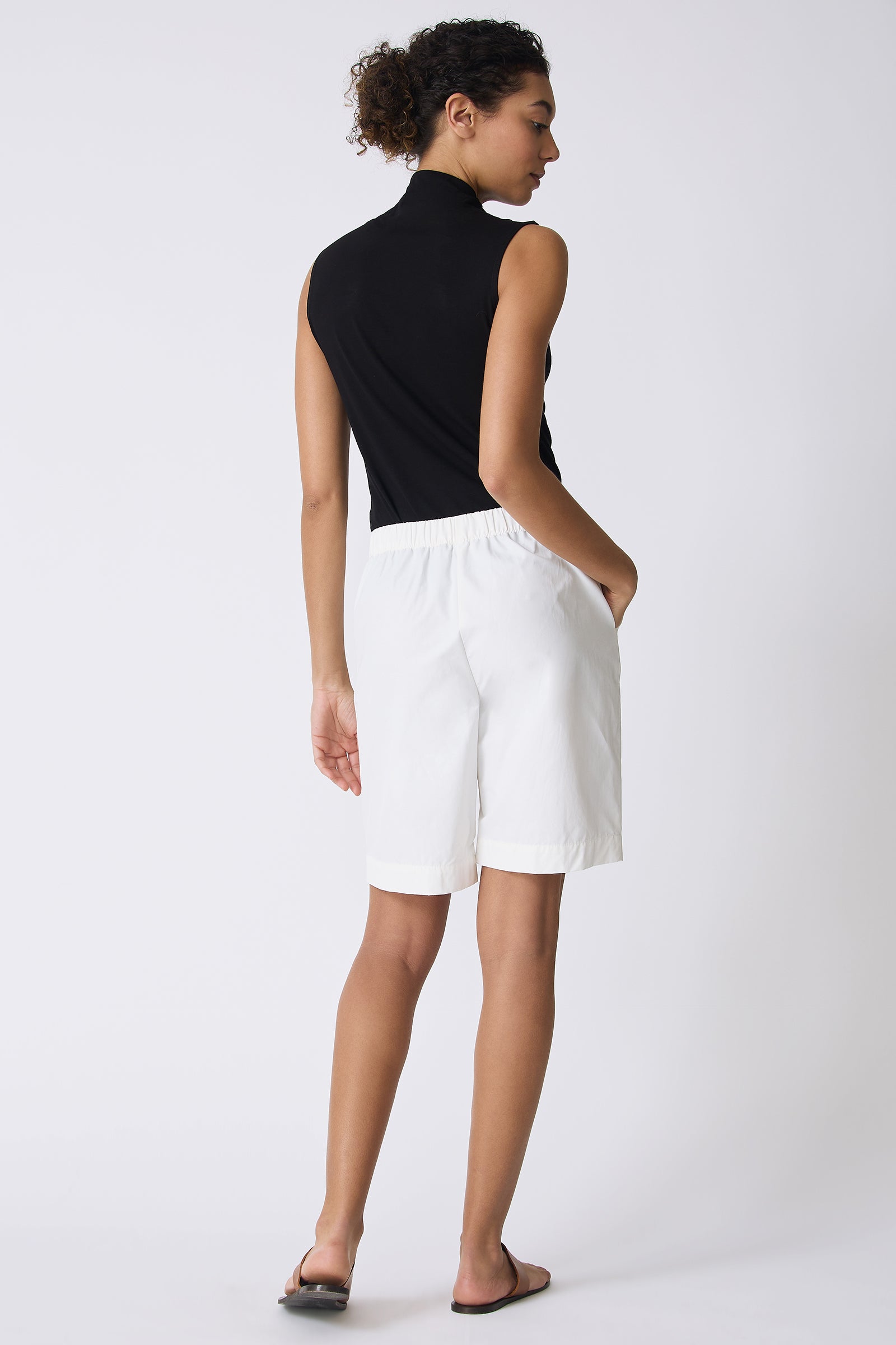 Kal Rieman Bahama Short in Ecru on model full back view
