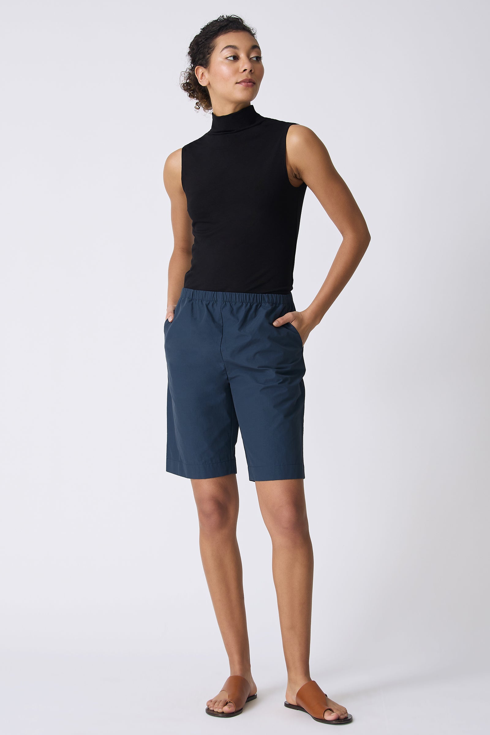 Kal Rieman Bahama Short in Summer Navy on model looking left full front view