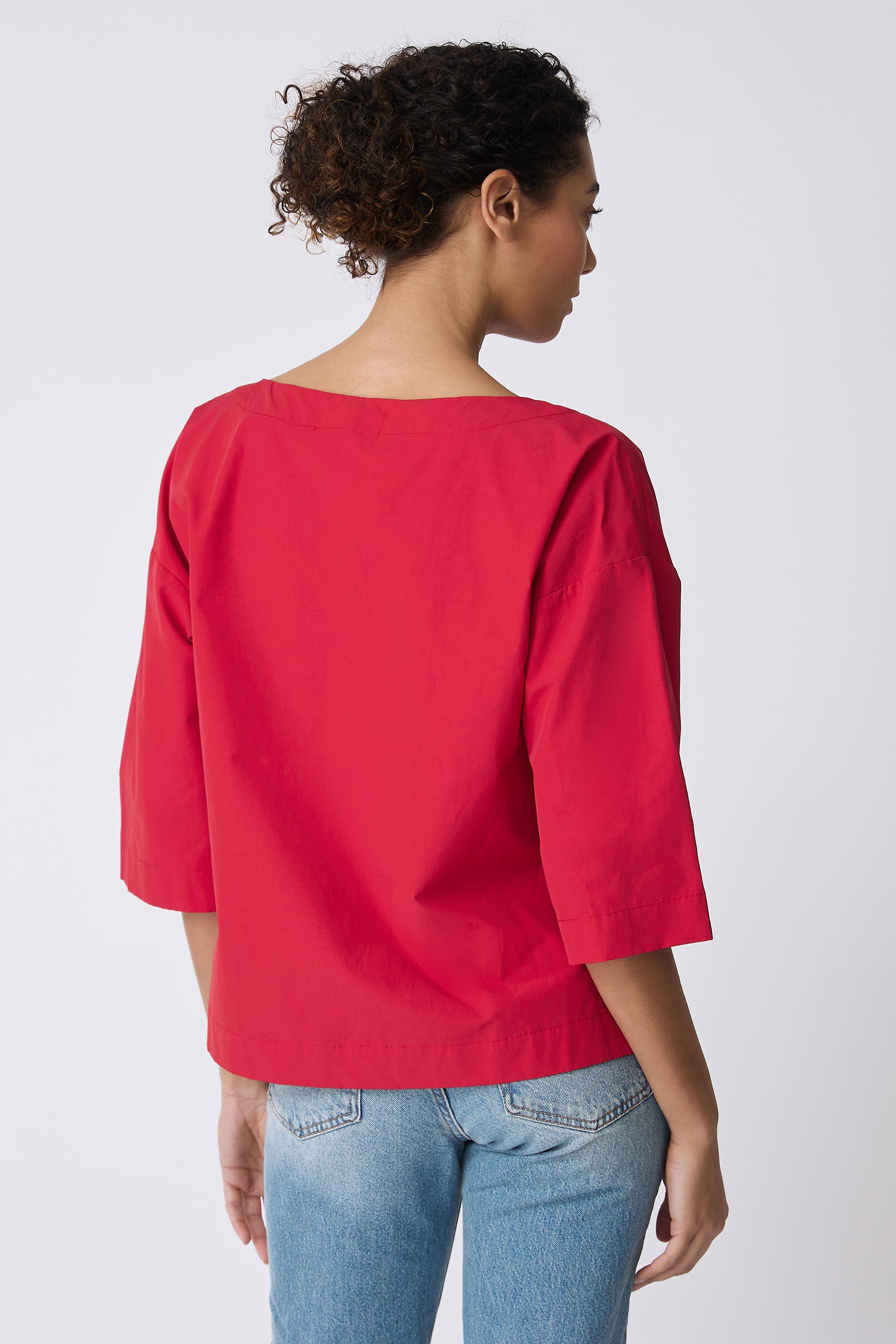Kal Rieman Carmen Pocket Tee in Red on model back view