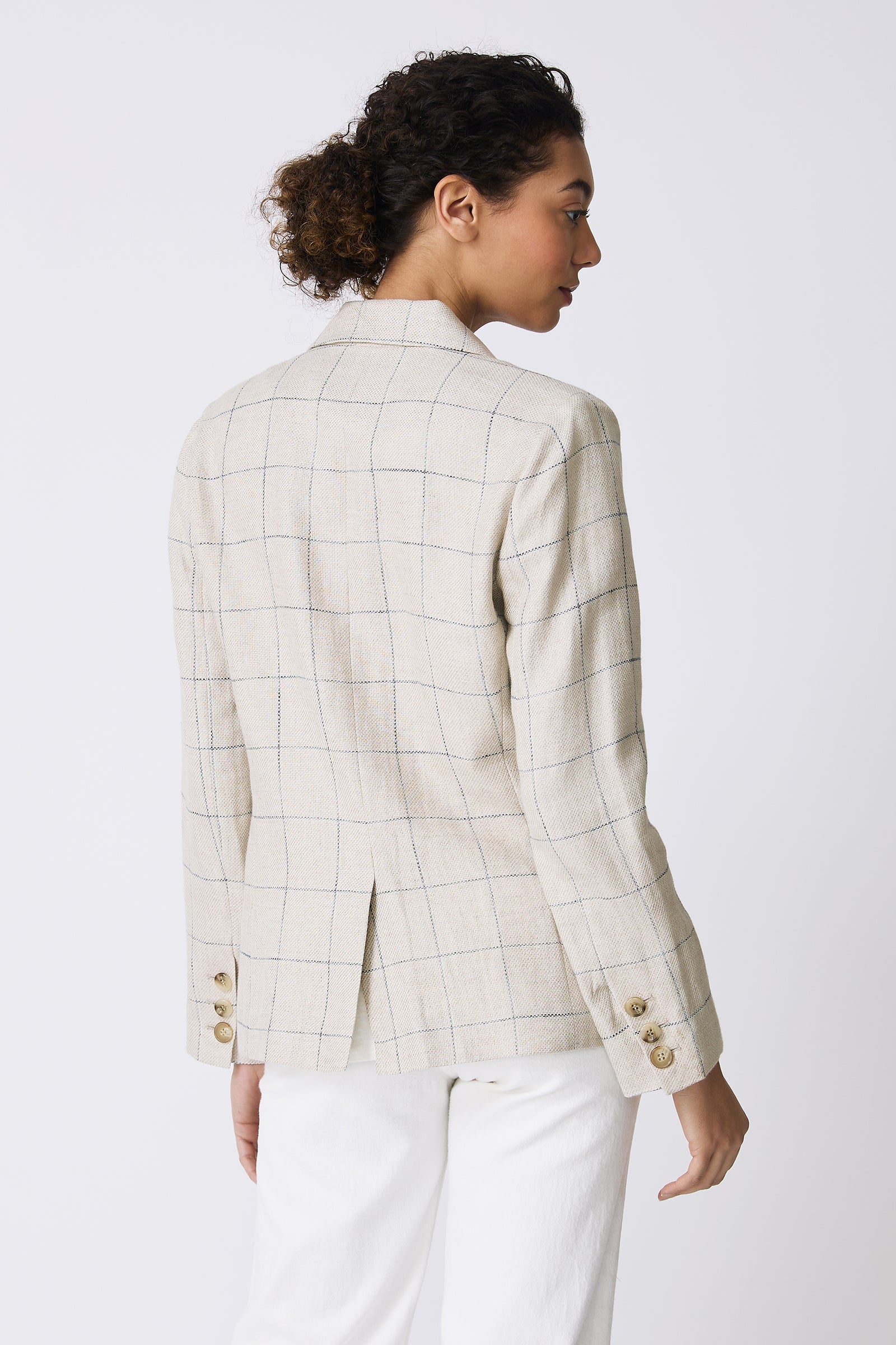Kal Rieman Castel Patch Pocket Blazer in Windowpane on model back view