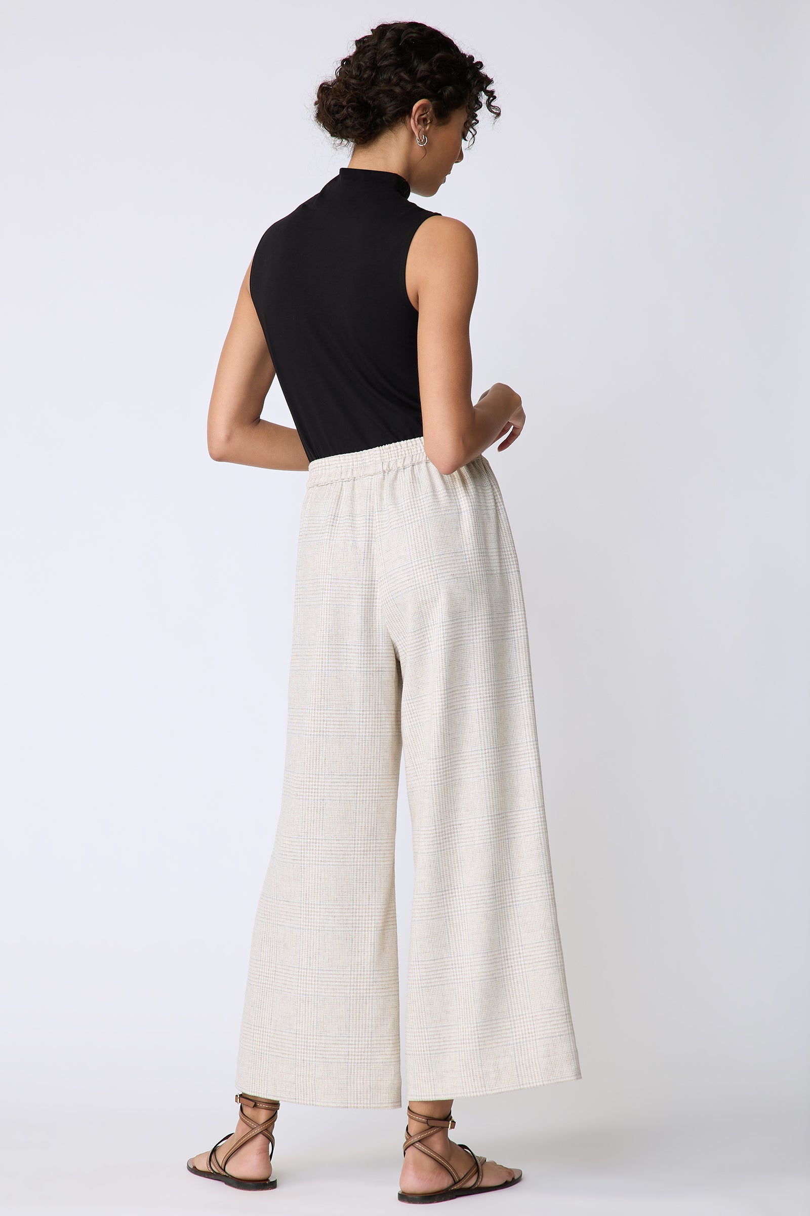 Kal Rieman Celeste Pant in Summer Plaid Suiting on model back view