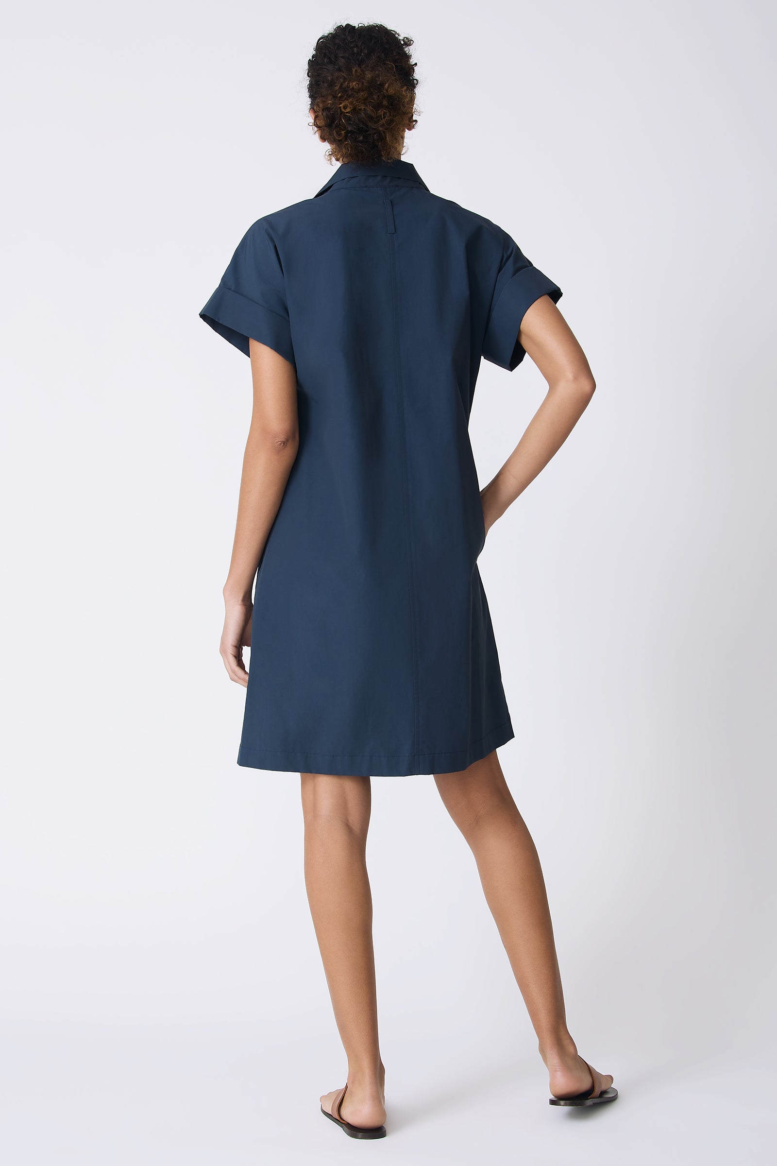 Kal Rieman Holly Kimono Dress in Summer Navy on model full back view