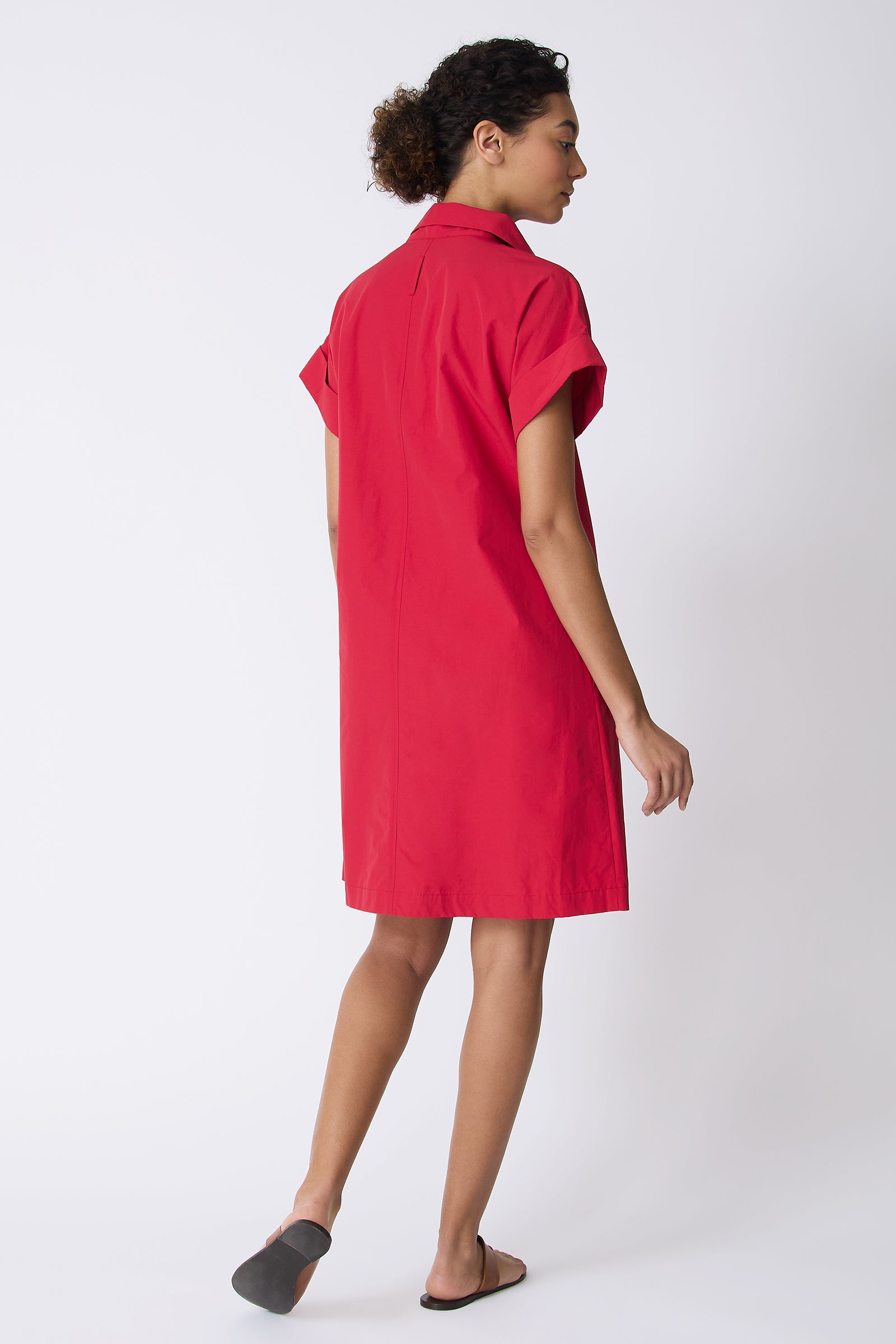Kal Rieman Holly Kimono Dress in Red on model full back view