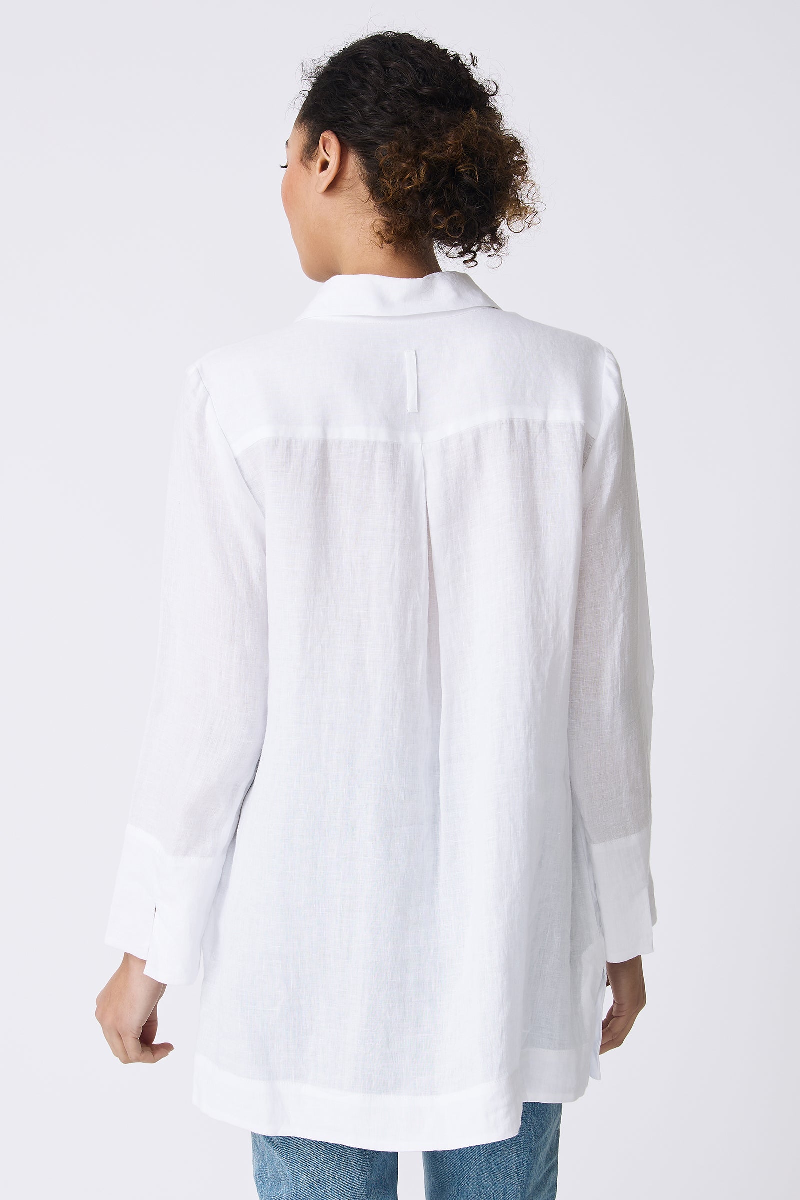 Kal Rieman Inez Placket Tunic in White on model back view