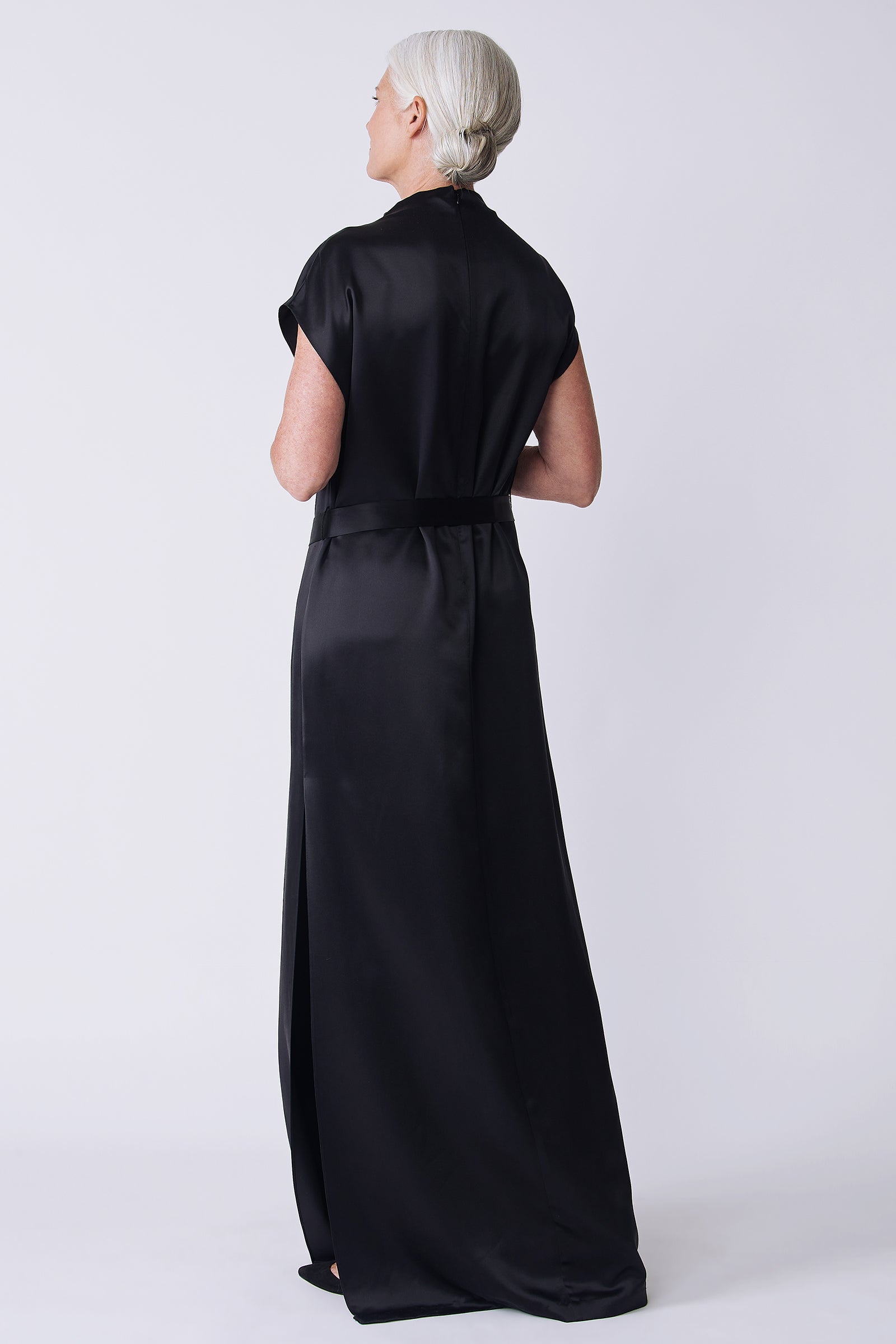 Kal Rieman Maya Gown in black on model back view