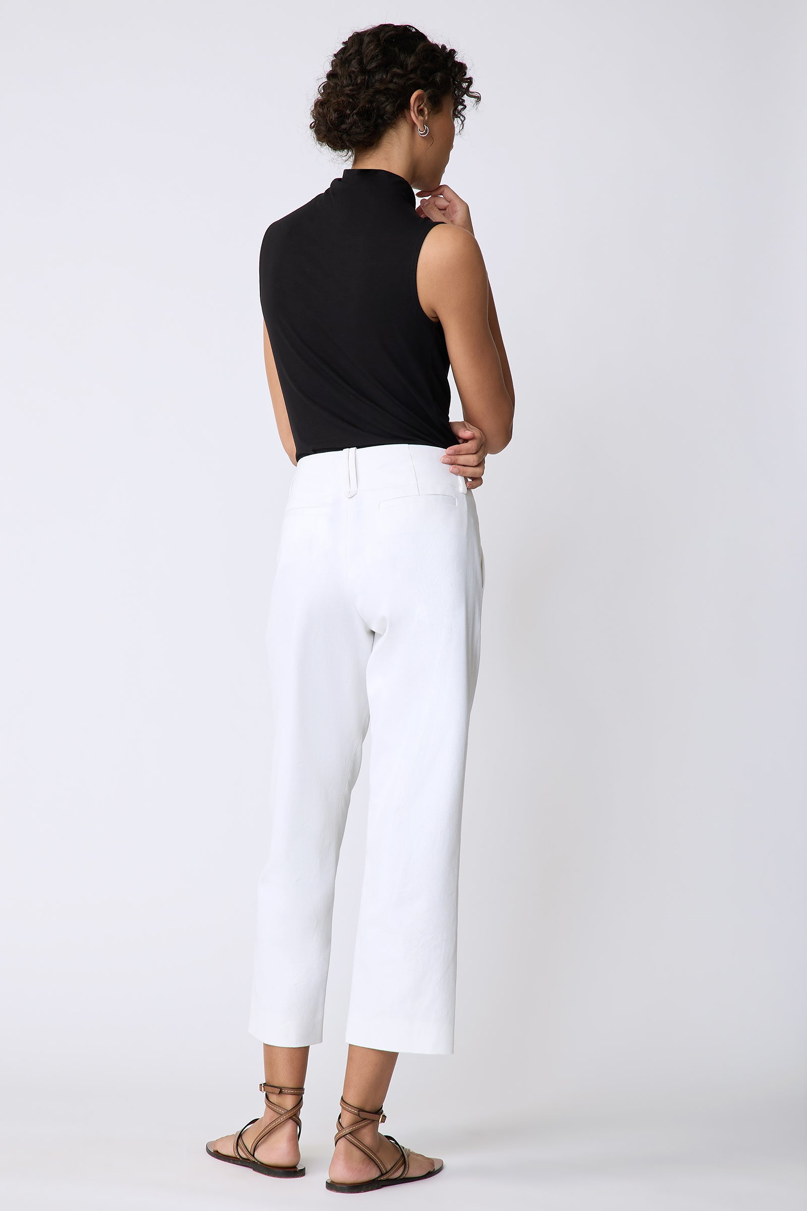 Kal Rieman Nolan Pant in Italian stretch twill on model back view