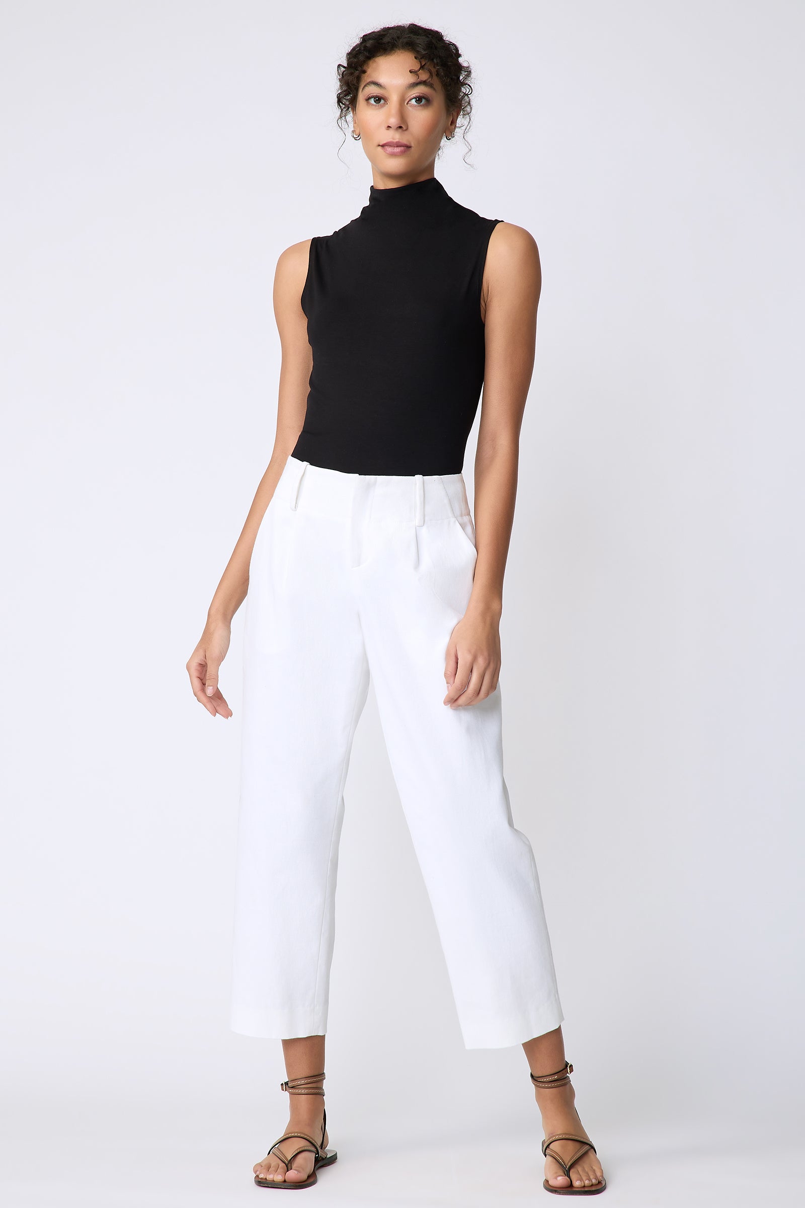 Kal Rieman Nolan Pant in Italian stretch twill on model front view standing