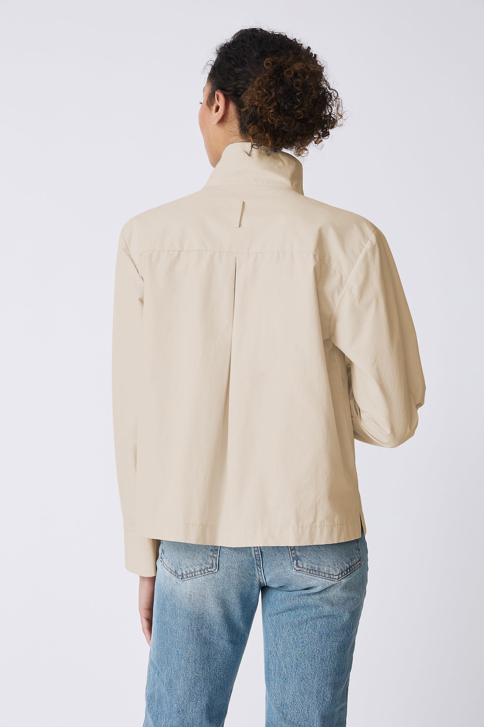 Kal Rieman Peggy Collared Jacket in Sand on Model back view detail