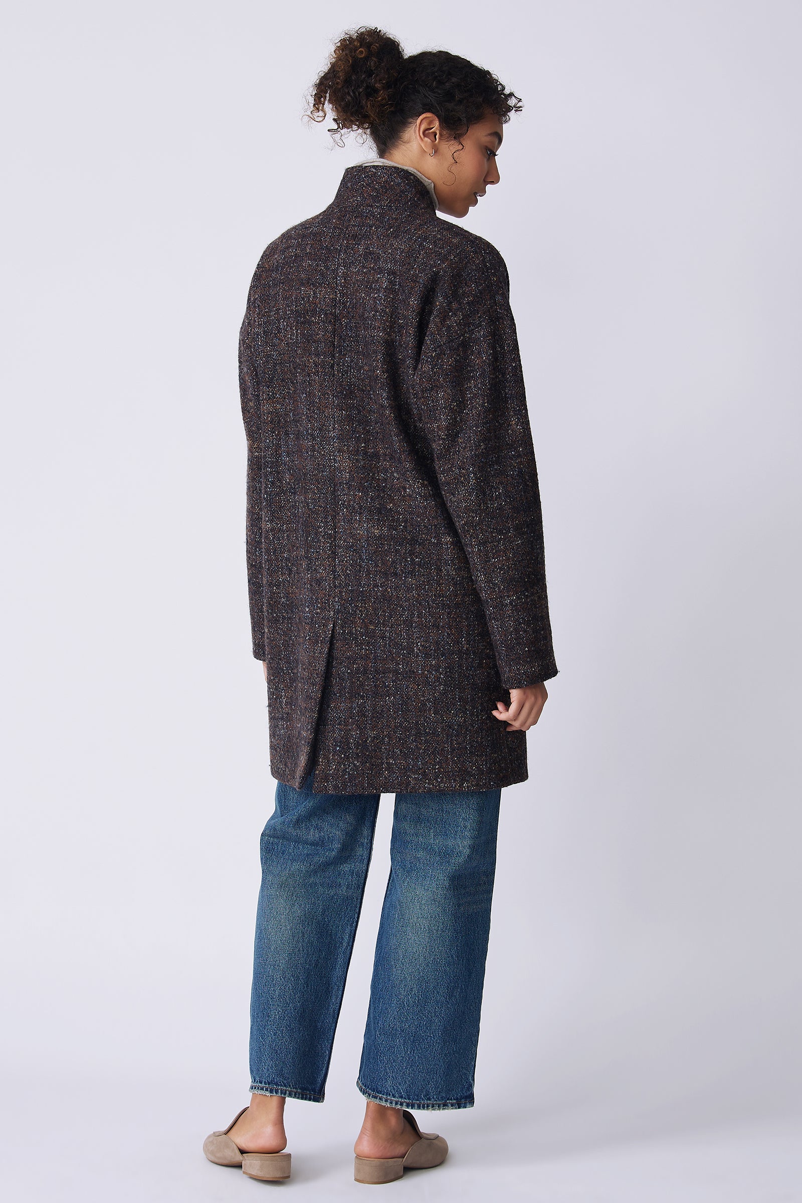 Kal Rieman Sloan Coat in multi on model back view