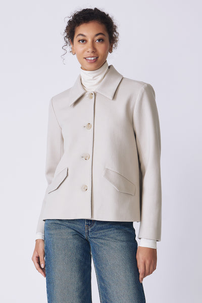 Sylvie FJ Swing Jacket in Mink With Classic Collar Shape – KAL RIEMAN