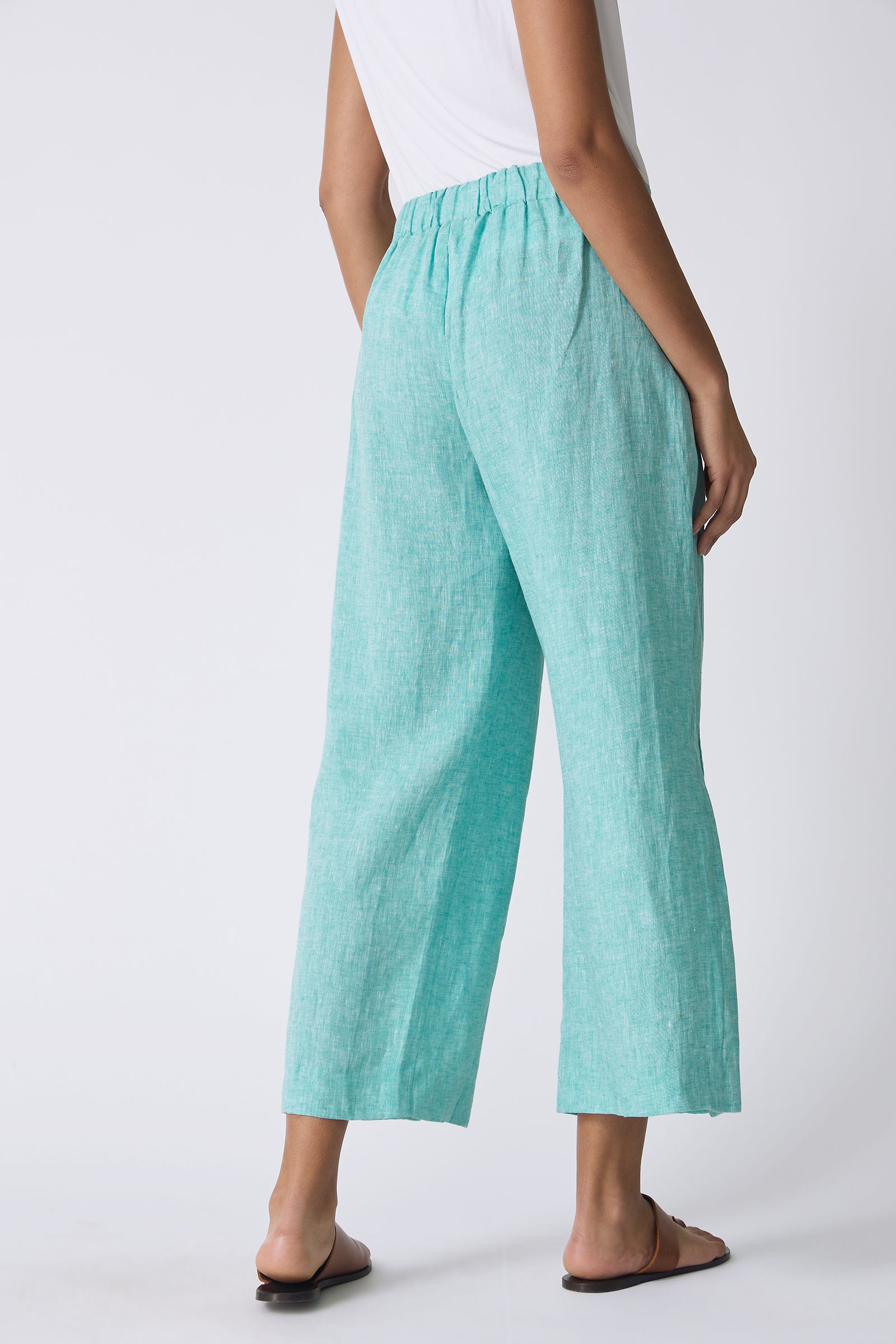 Kal Rieman Tami Side Kick Pant in Green on model back detail view