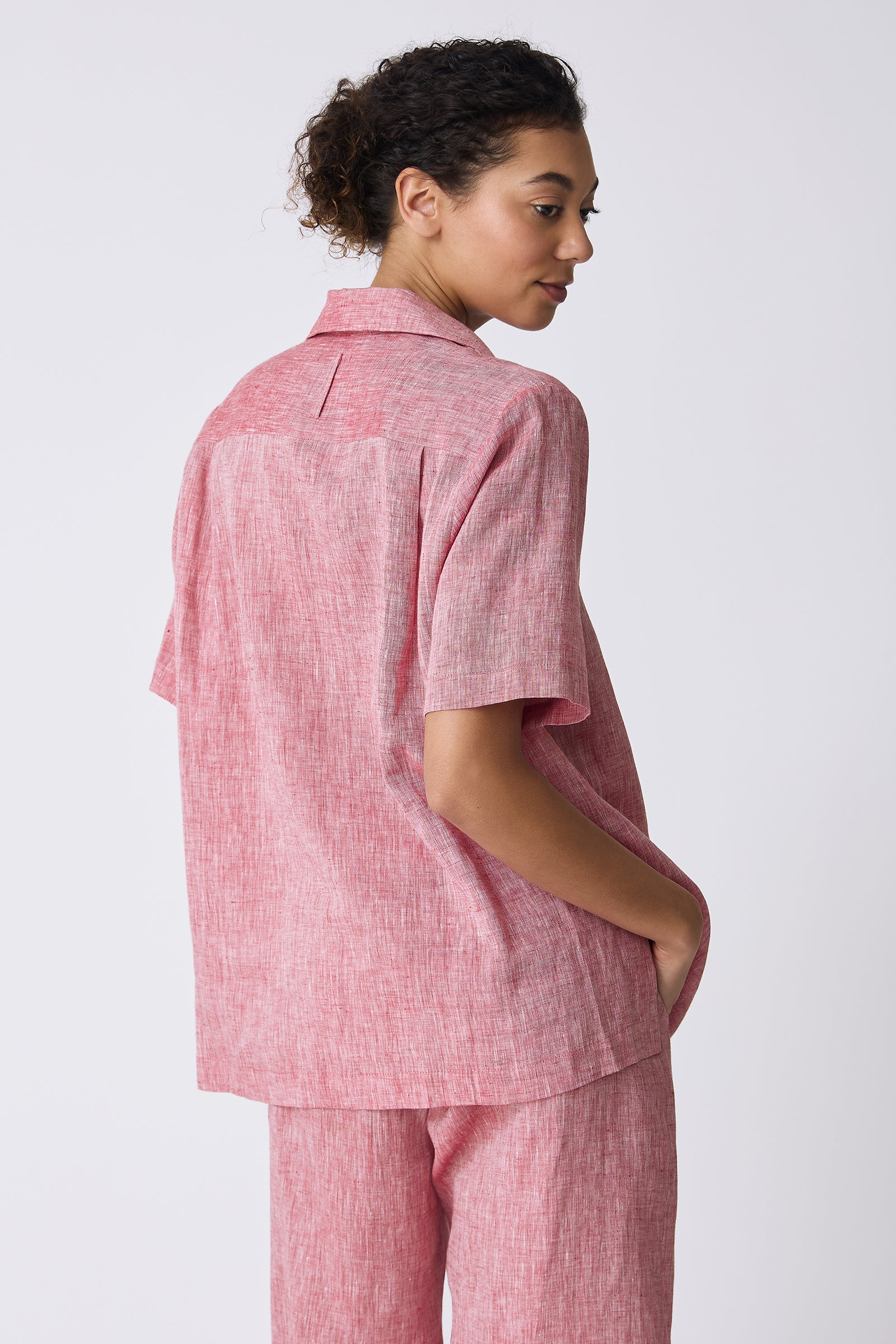 Kal Rieman Vacation Shirt in Red on model back view