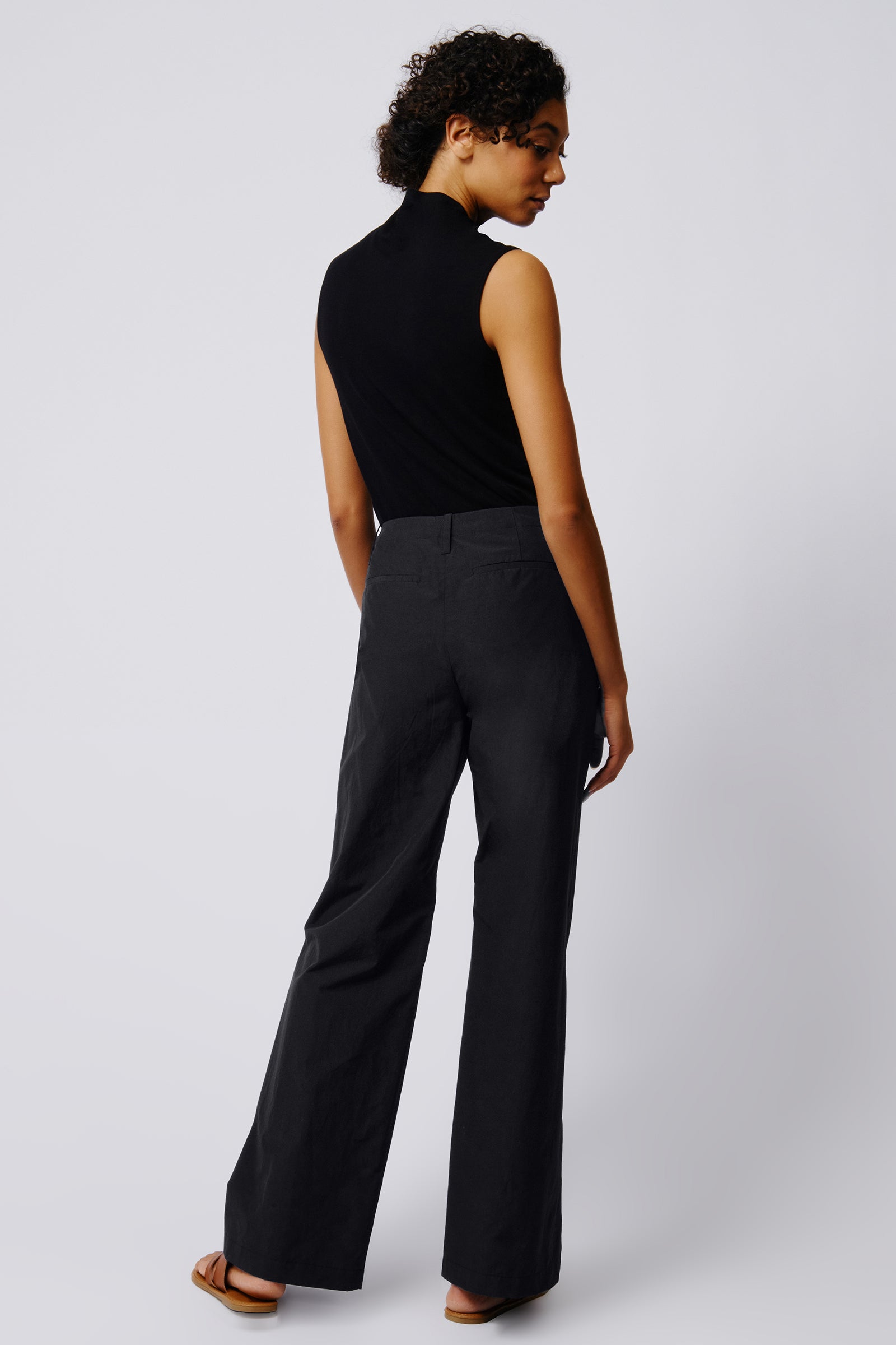 Kal Rieman Stove Pipe Full Pant in Black on Model Full Front View