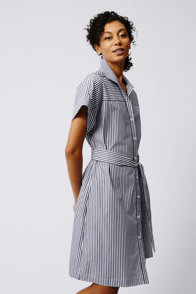 【Ruka】Ameri CLIONE SLEEVE DRESS KANE-3/4 Sleeve Dress with Collar - Harmonygirl.com
