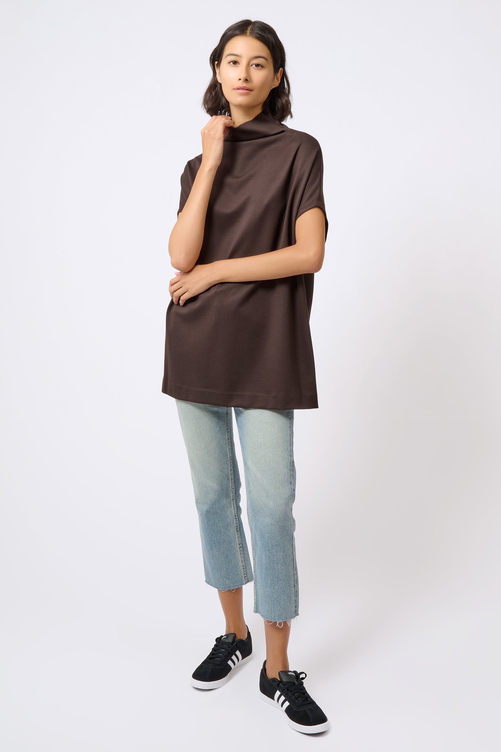 Kal Rieman Martha Ponte Funnelneck in Espresso on Model Full Front View