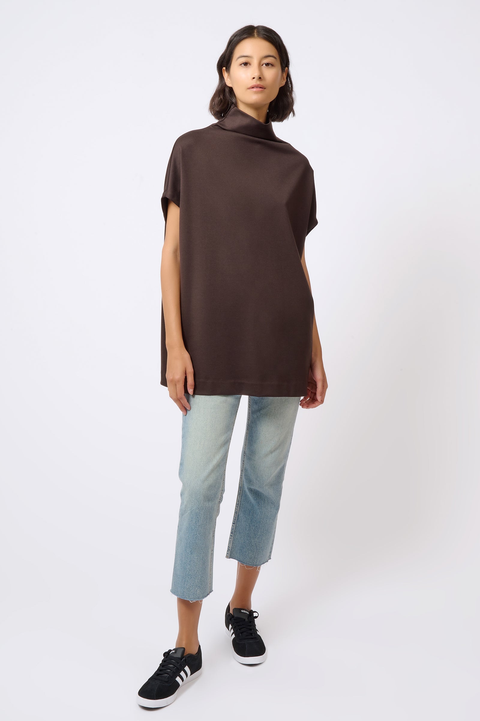 Kal Rieman Martha Ponte Funnelneck in Espresso on Model Full Front View