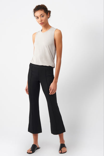 PINTUCKED KICK-FLARE TROUSERS - BLACK - COS