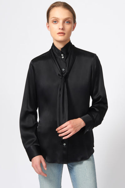 Ladies Blouses Blouse With Scarf Attached Scarf Tie Blouse In