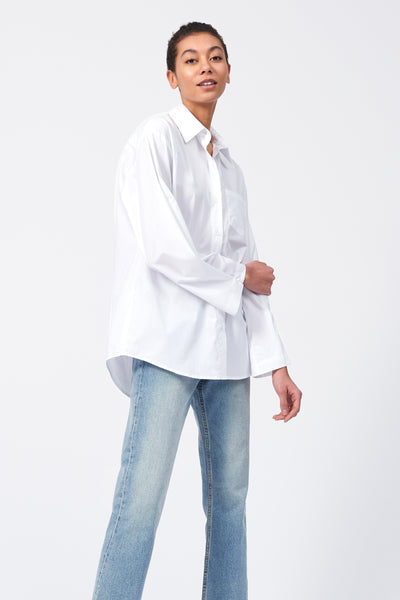 mannish shirt in “plumes de l'hiver” cotton poplin