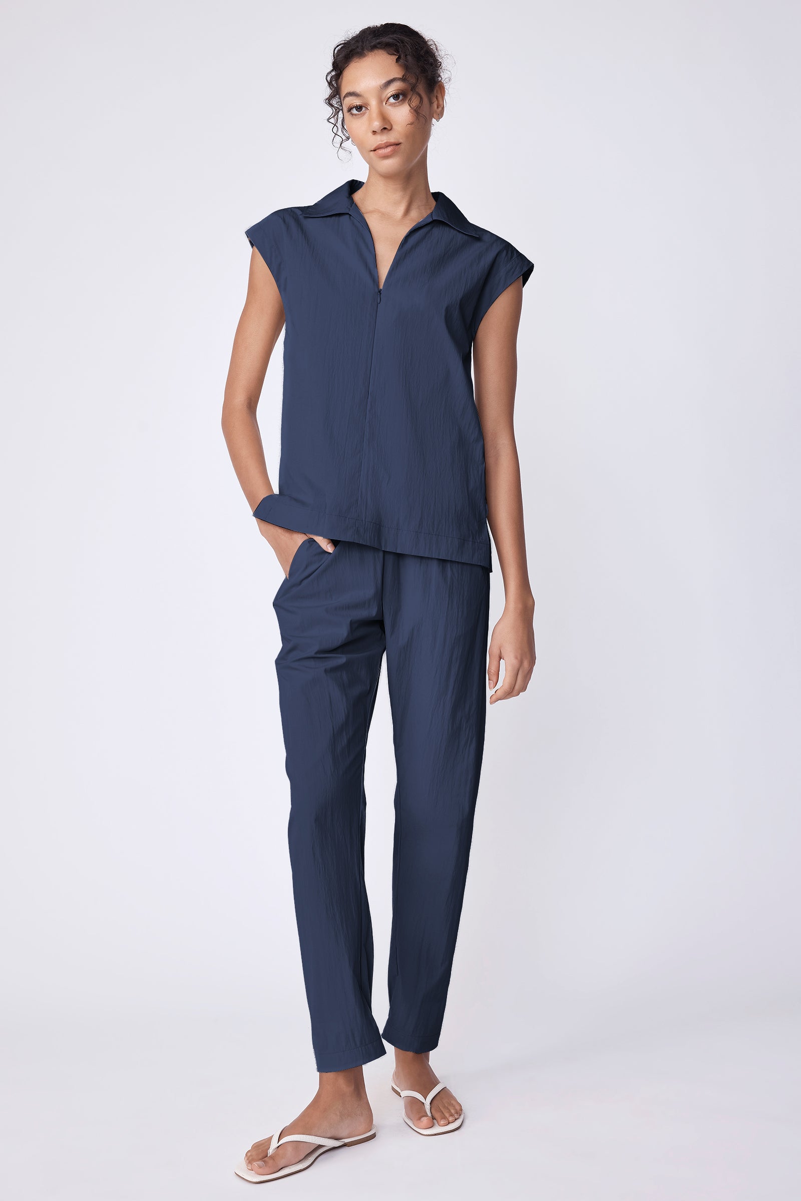 Babe Zip Top Navy Typewriter