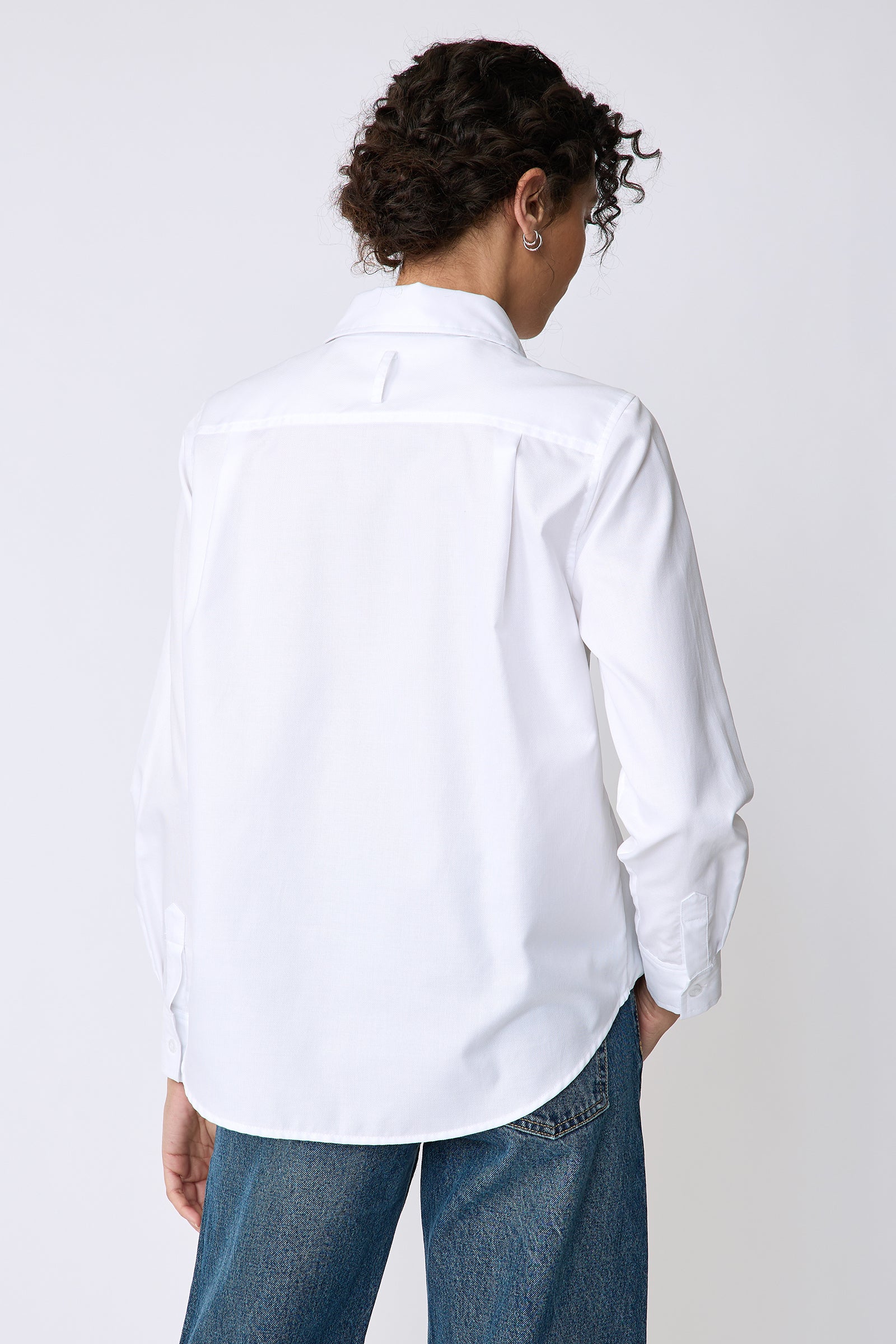 Classic Tailored Shirt in White Pinpoint Oxford with Collar and Cuffs KAL RIEMAN Classic Tailored Shirt in White Pinpoint Oxford with Collar and Cuffs KAL RIEMAN