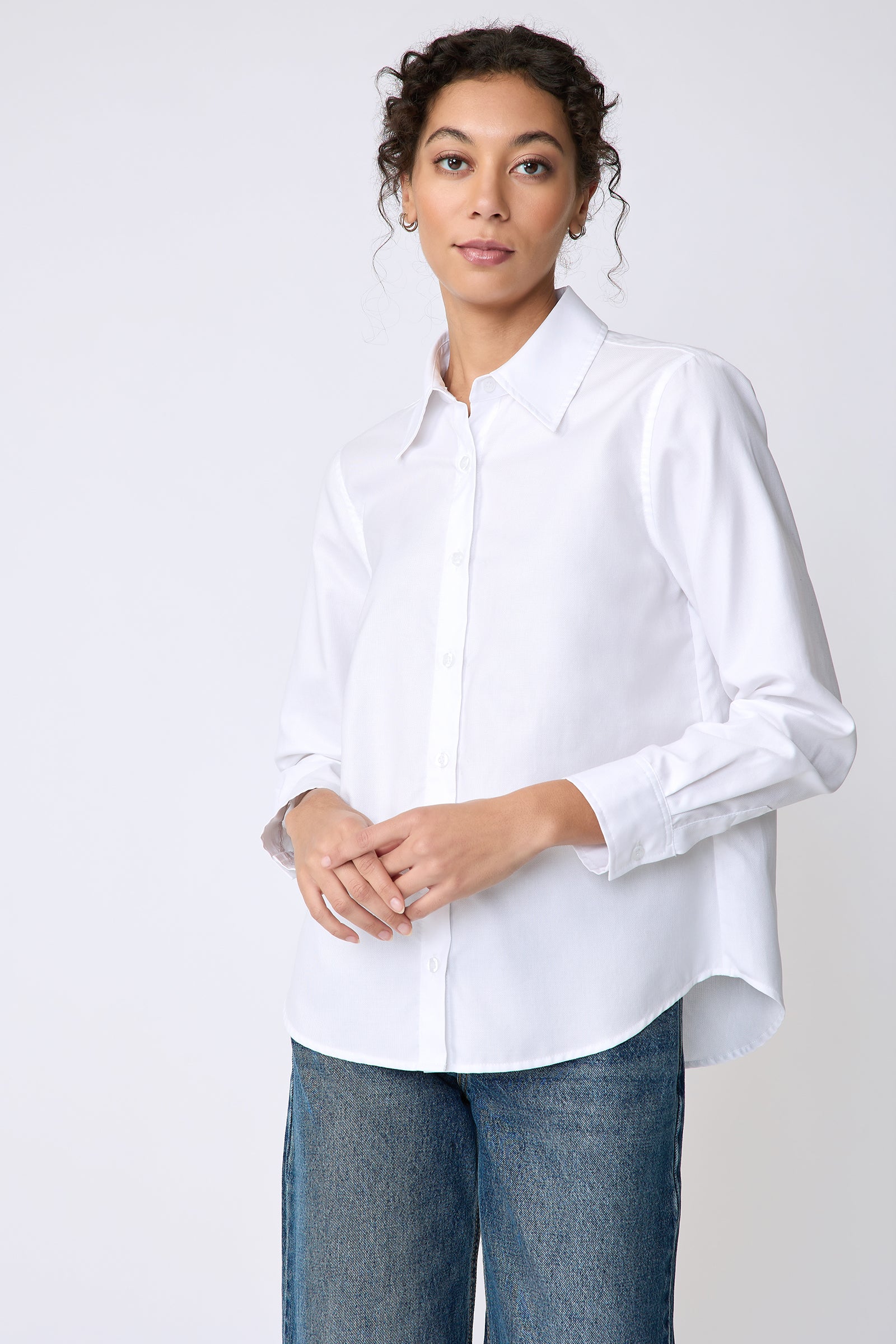 Classic Tailored Shirt in White Pinpoint Oxford with Collar and Cuffs – KAL RIEMAN Classic Tailored Shirt in White Pinpoint Oxford with Collar and Cuffs – KAL RIEMAN