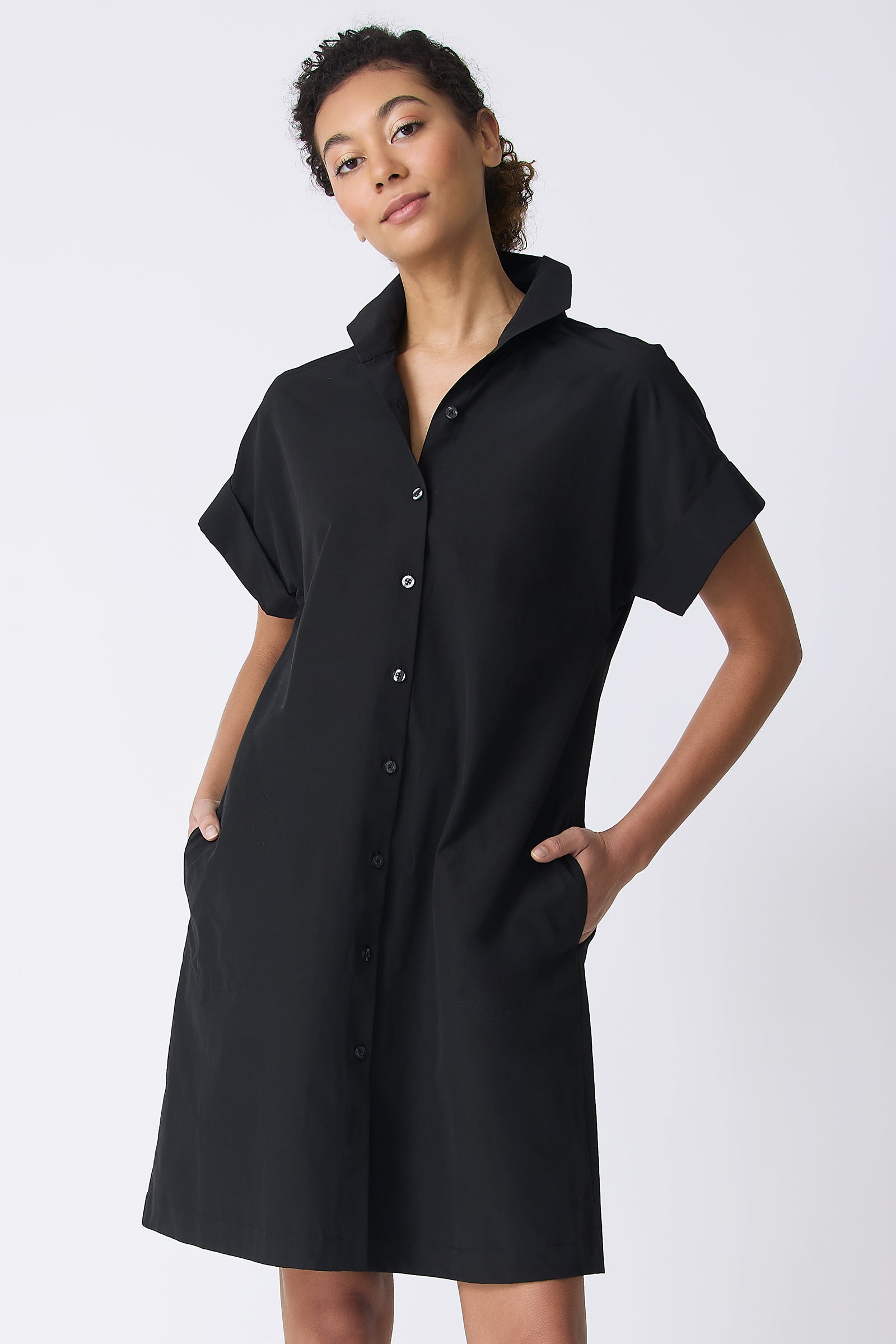 Holly Kimono Dress in Black Italian Broadcloth – KAL RIEMAN