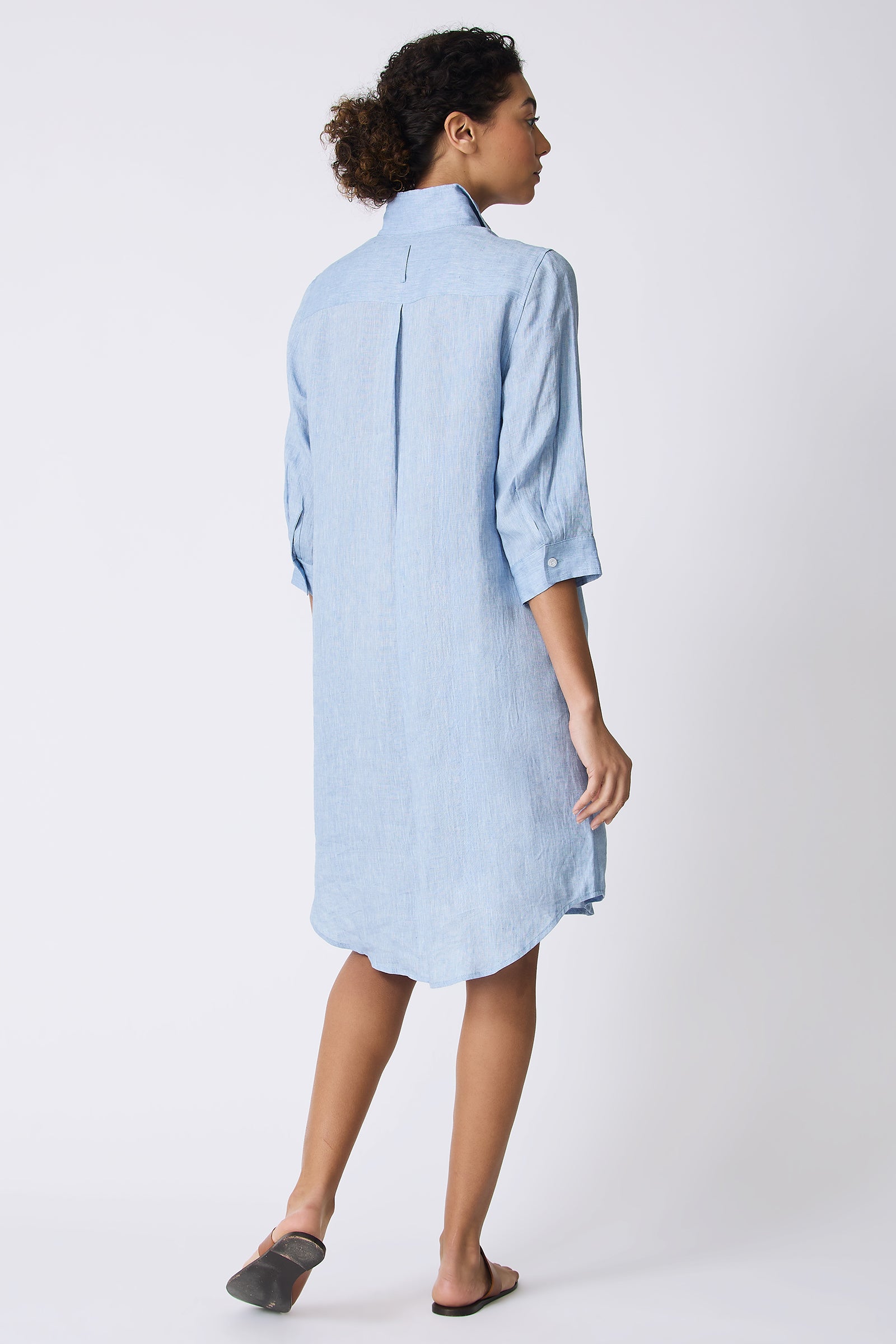 Katie Dress in Sky Blue Japanese Cotton and Tencel Twill – KAL RIEMAN