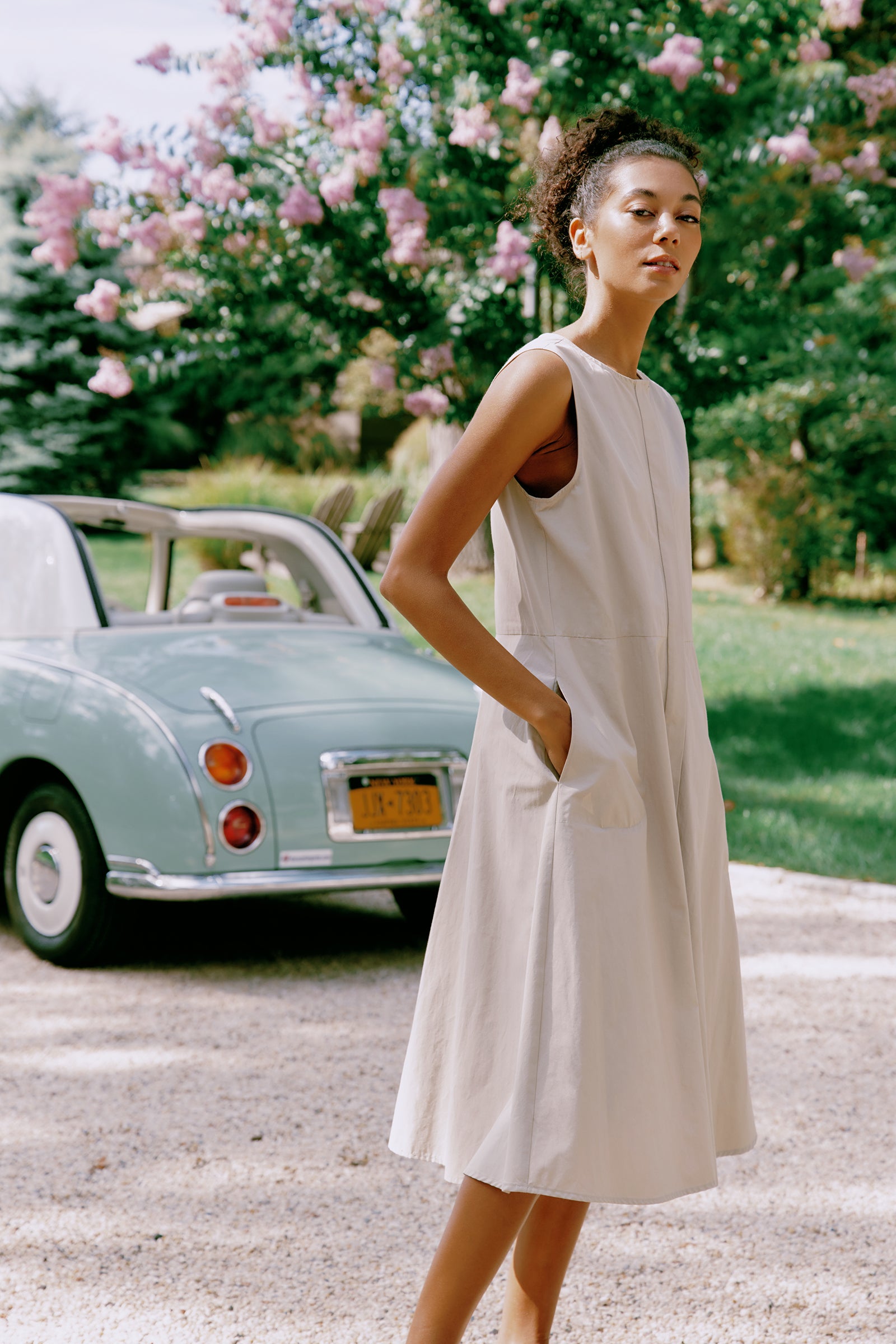 Marina Dress in Summer Navy Italian Broadcloth – KAL RIEMAN Marina Dress in Summer Navy Italian Broadcloth – KAL RIEMAN