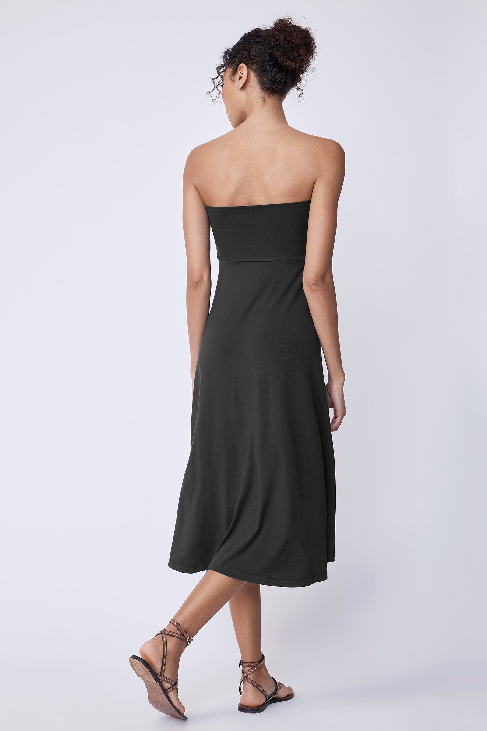 Kal Rieman Paula Skirt Dress in black and white on model full front view