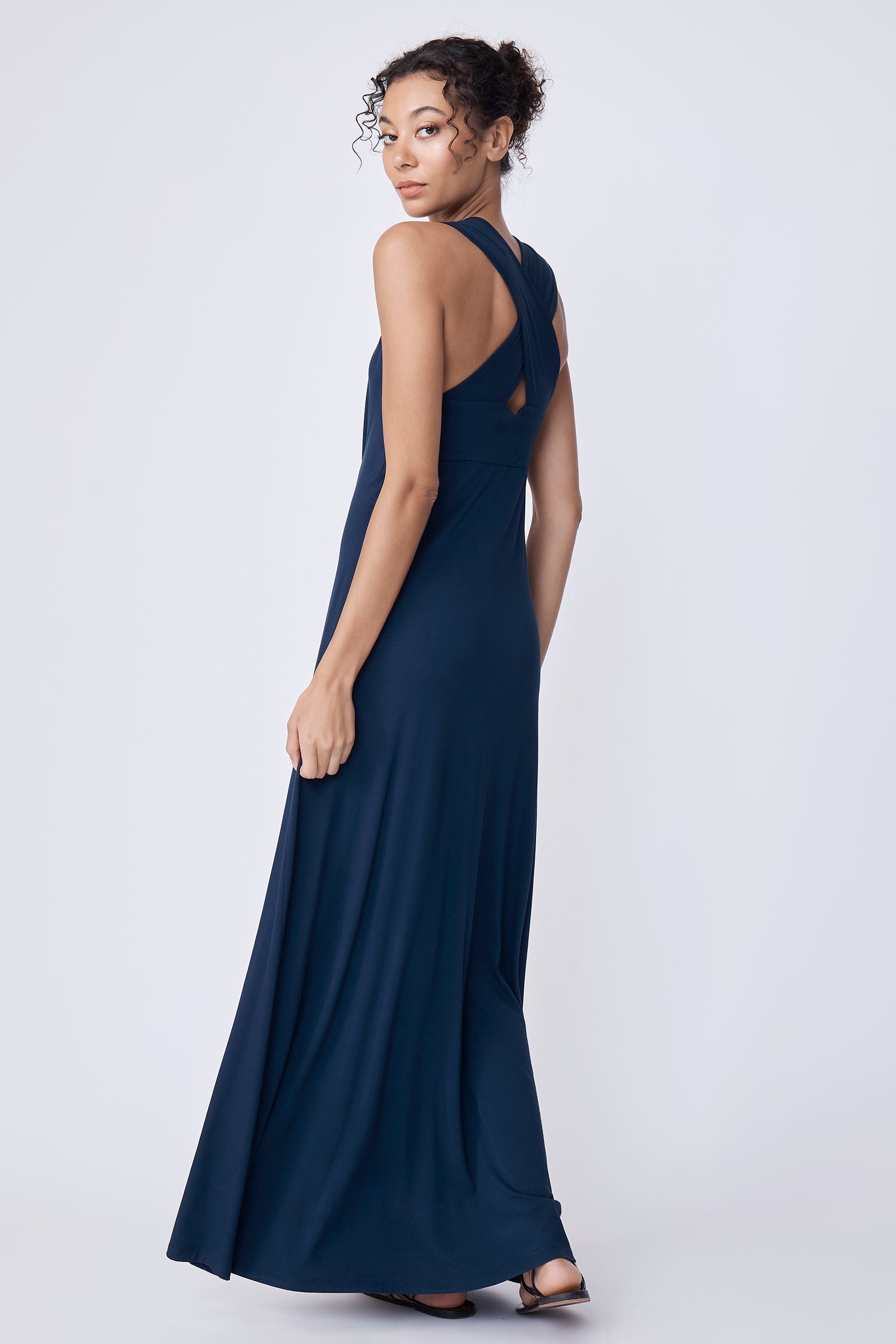 Remi Maxi Dress in Navy Bamboo Jersey XL / Navy Remi Maxi Dress in Navy Bamboo Jersey XL / Navy