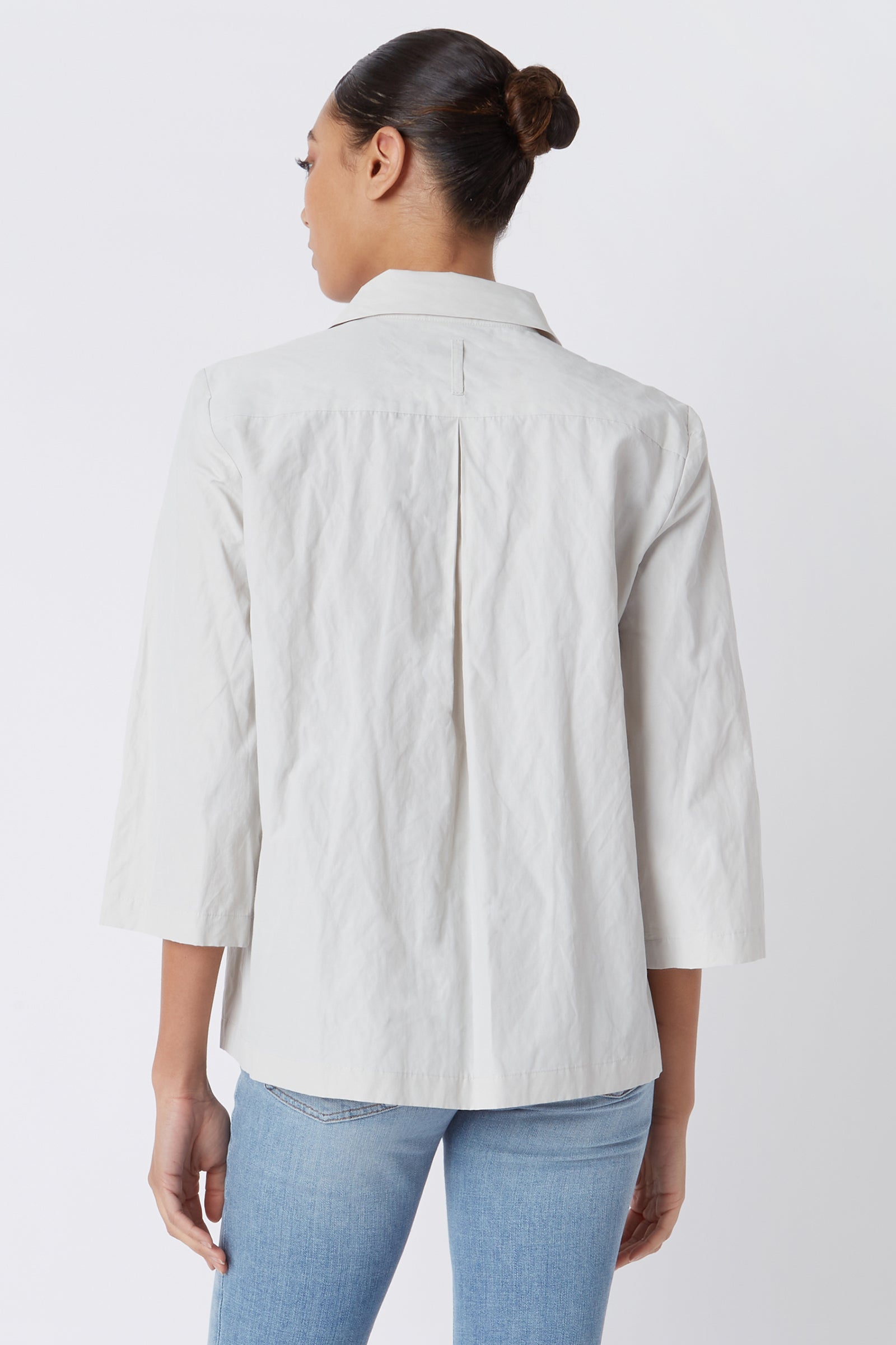 Seam Pocket Tunic in Stone Cotton Nylon – KAL RIEMAN