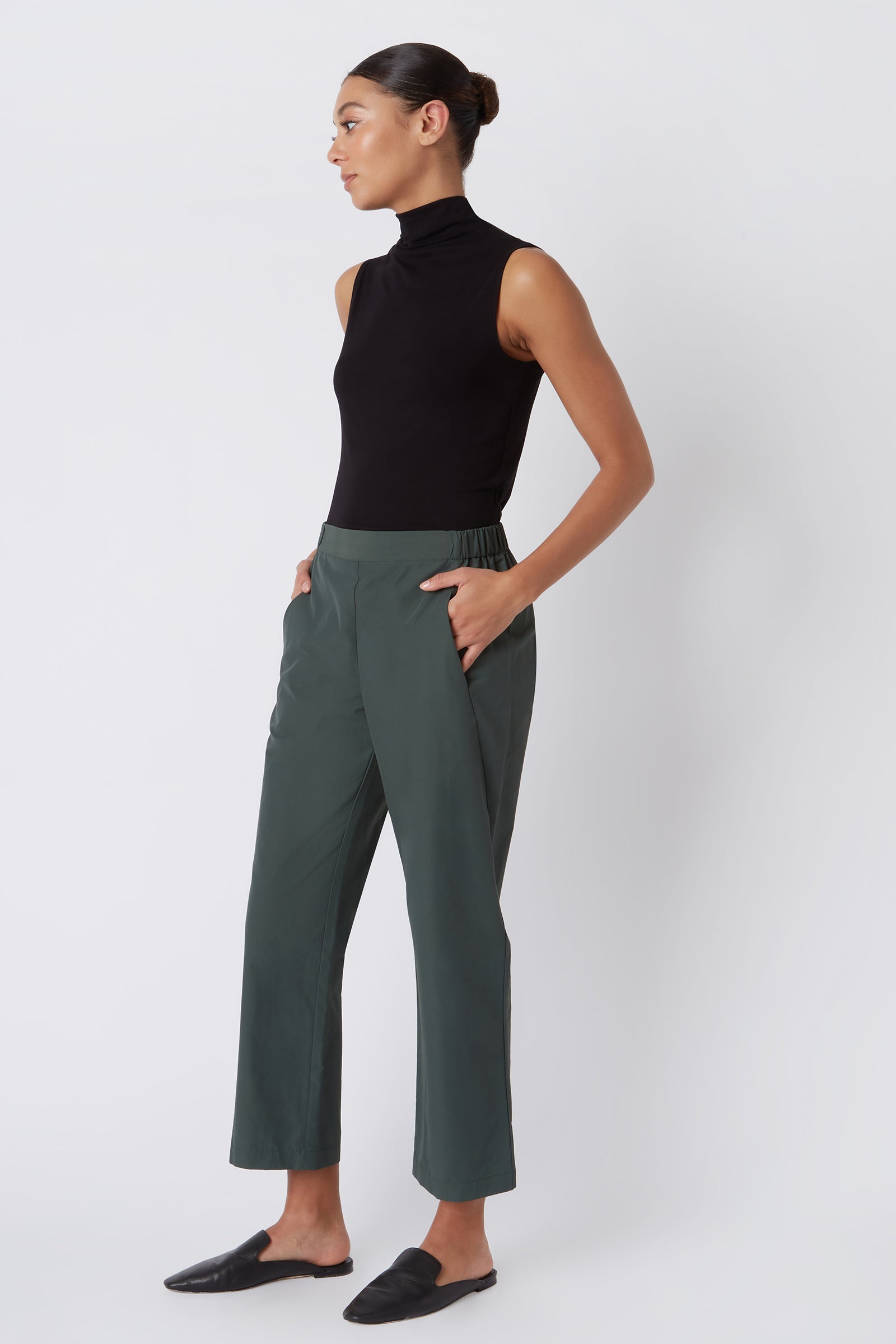 Women's Black Pintuck Detail Slim Fit Ladies' Tailored Ponte Trousers  Workwear – Threadbare