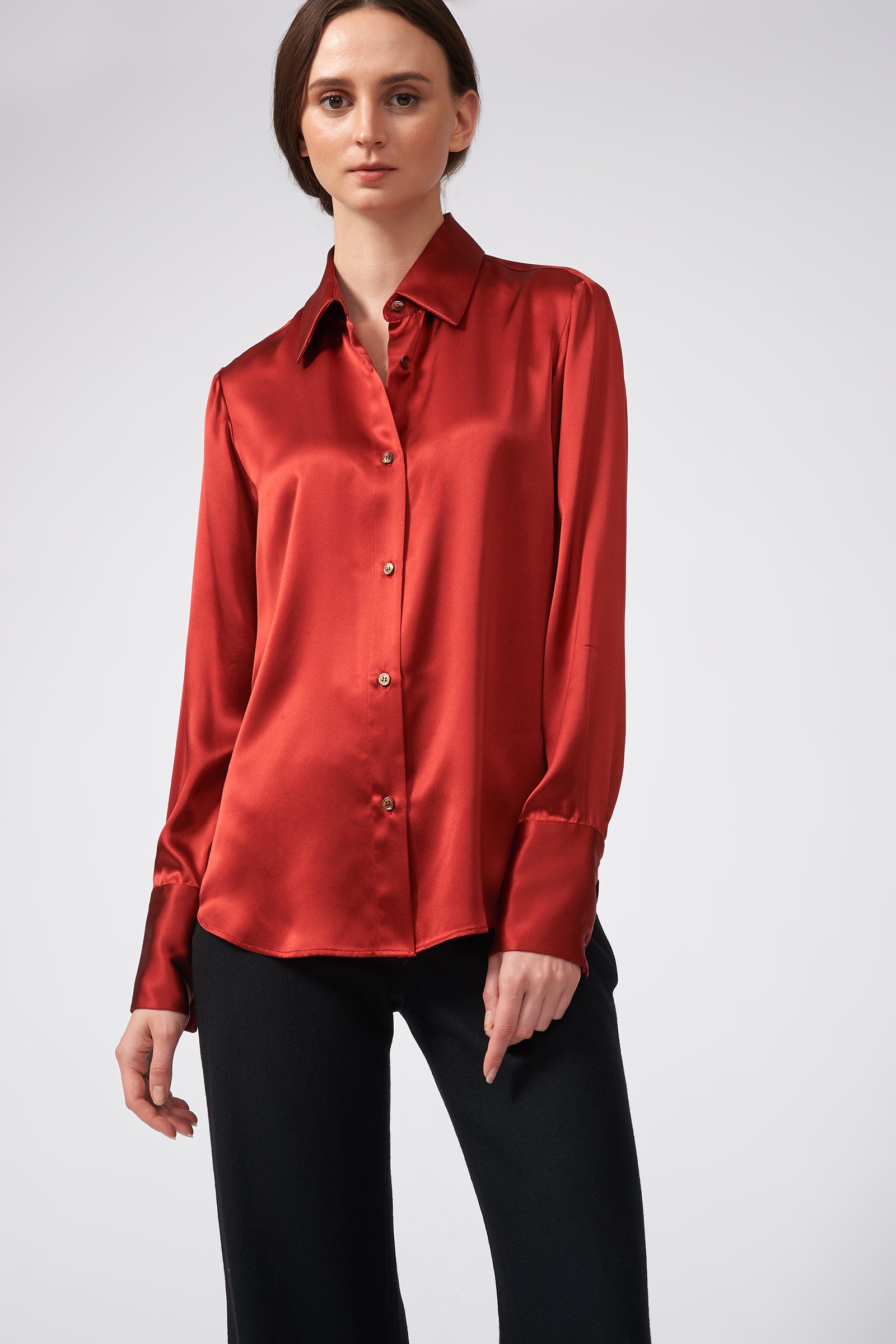 Classic Tailored Blouse, 2 / Rust Classic Tailored Blouse, 2 / Rust