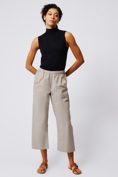 Split Hem Capri in Military Khaki Broadcloth – KAL RIEMAN