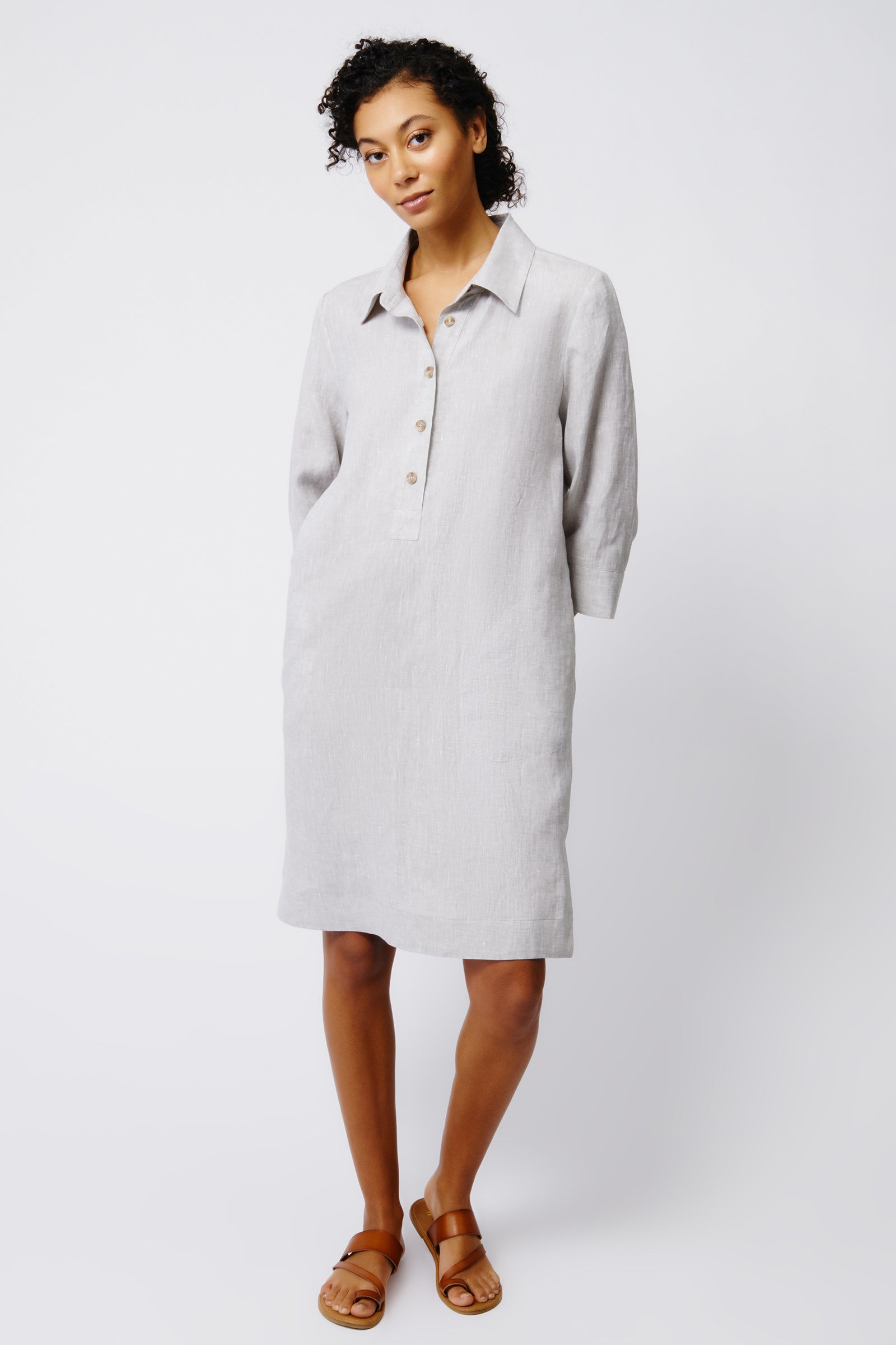 100% European Linen Shirt Dress