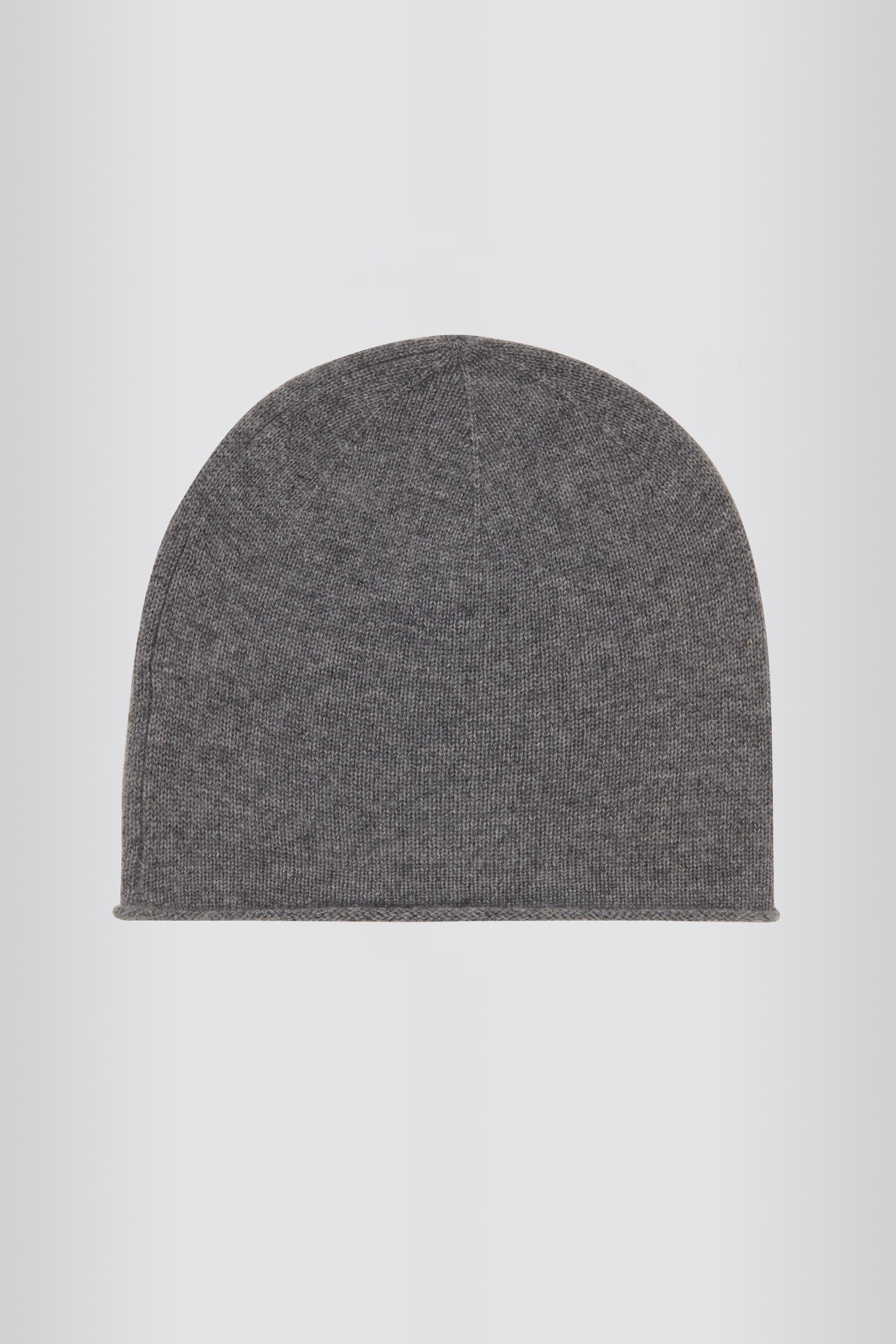 Kal Rieman Cashmere Cap in Flannel Grey on Model Front Side  View