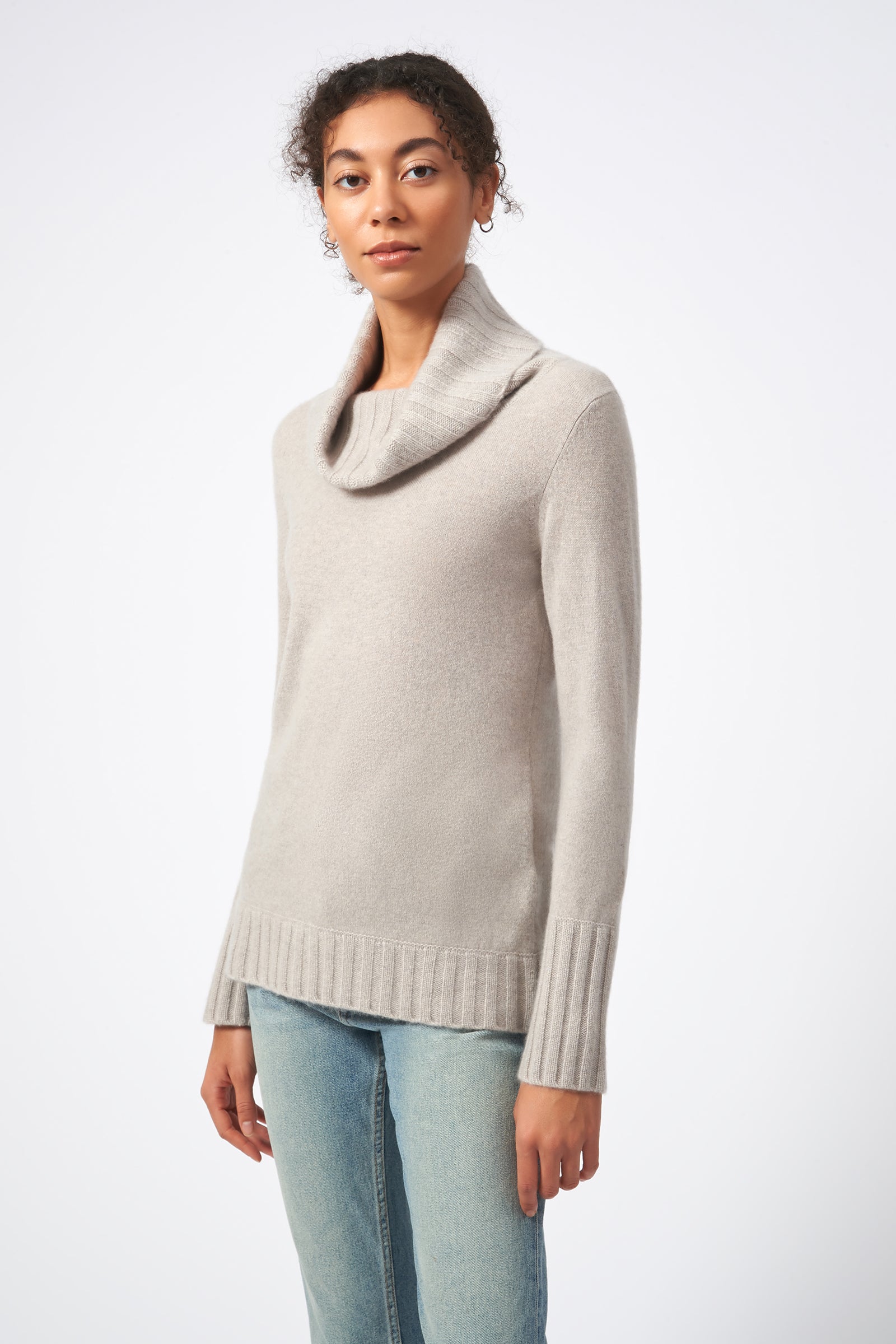 Cashmere Cowl-Neck Sweater Vest