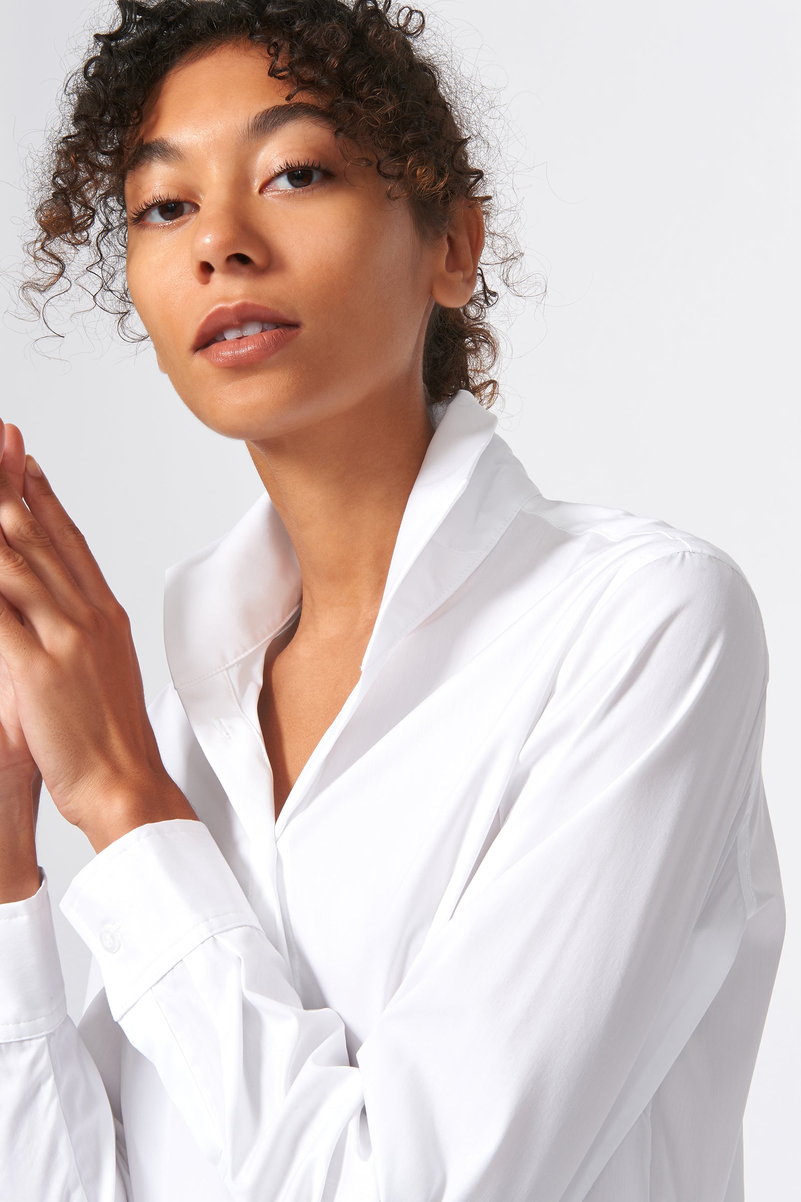 Ginna Tailored Shirt Stretch, 14 / White Stretch Ginna Tailored Shirt Stretch, 14 / White Stretch