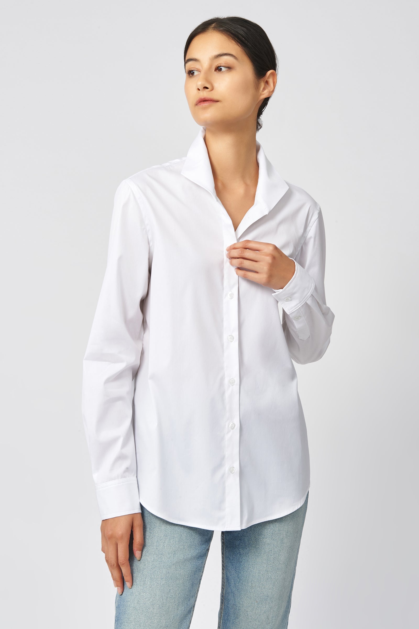 Ginna Tailored Shirt Stretch, 14 / White Stretch Ginna Tailored Shirt Stretch, 14 / White Stretch