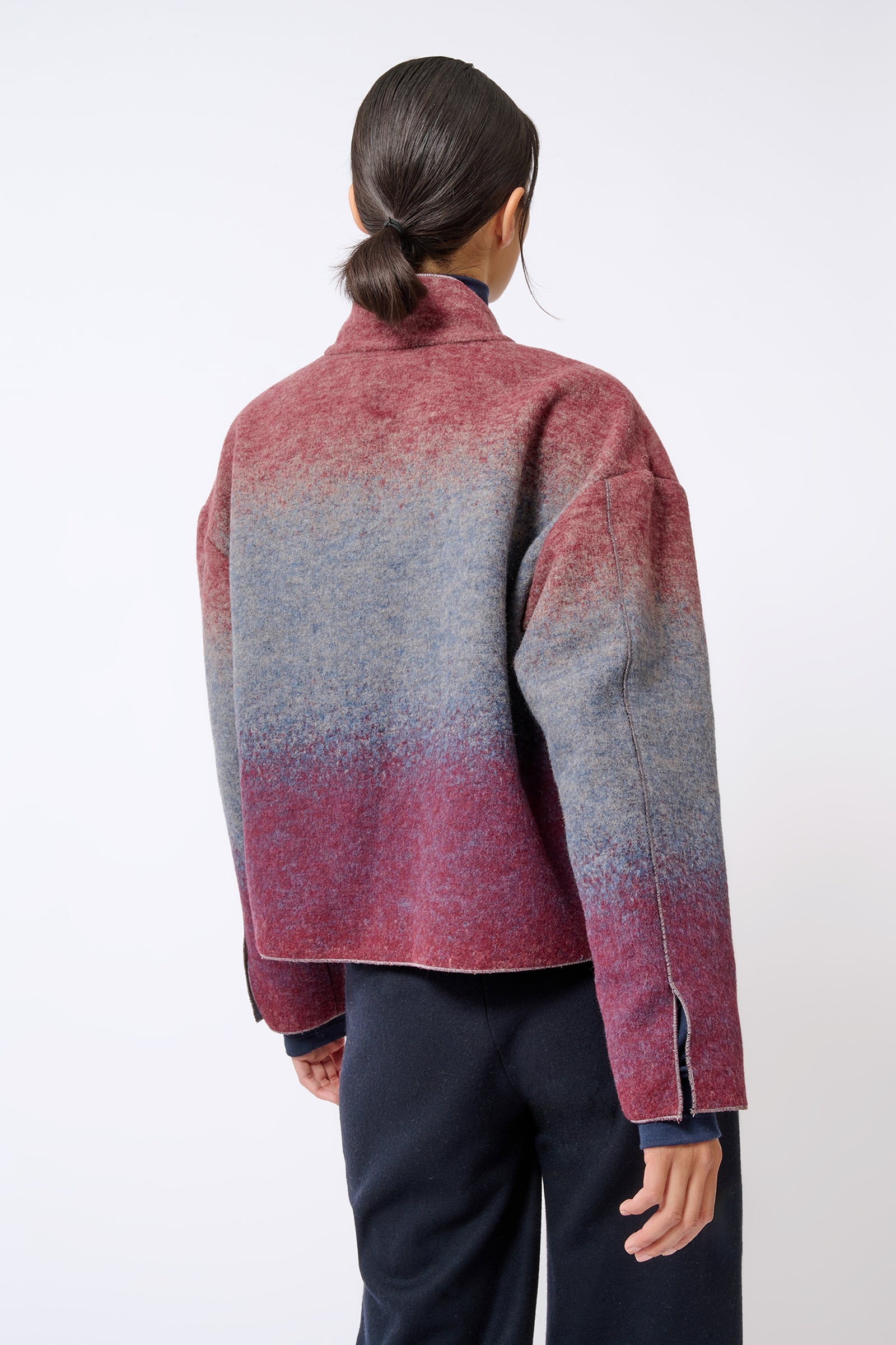 Kal Rieman Kasey Ombre Bomber in Ombre on Model Back View